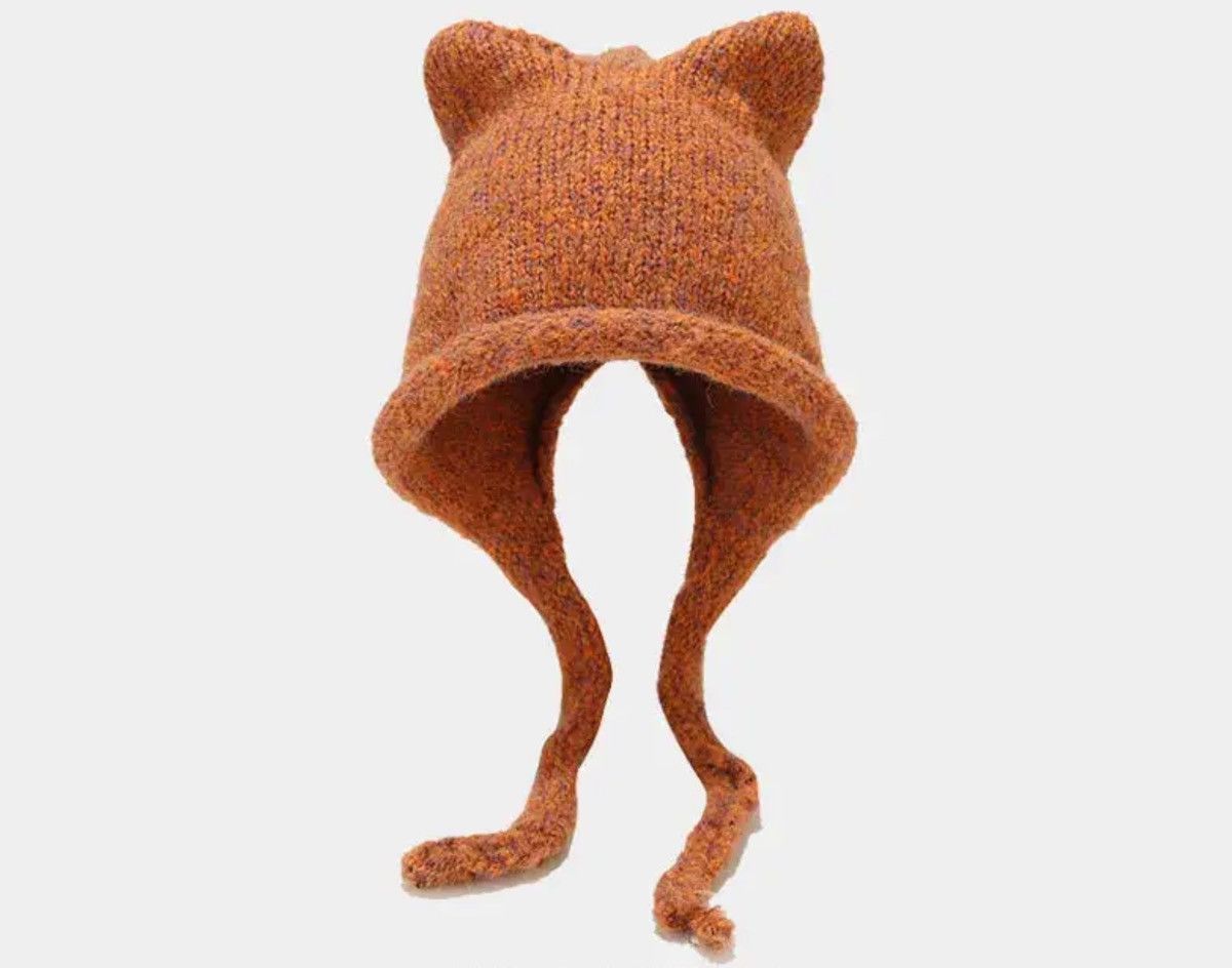 Other Knitted Beanie Earflap Hat Cozy Bear Ear Bomber Cap Size ONE SIZE - 1 Thumbnail