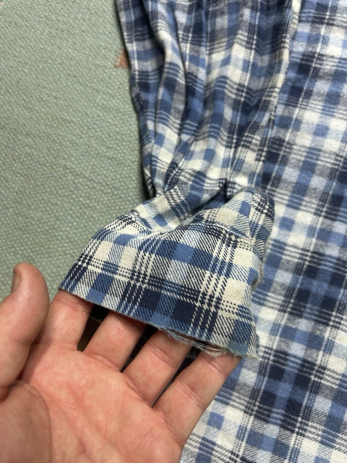 Vintage VTG 80s flannel shirt brushed cotton distre soft plaid large Size US L / EU 52-54 / 3 - 11 Thumbnail