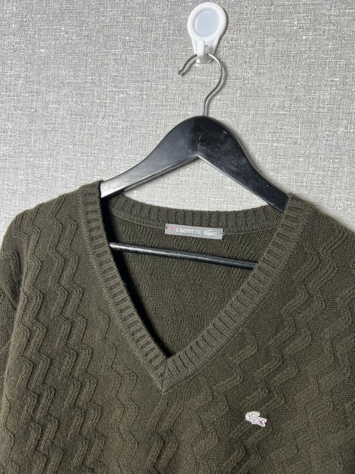 Lacoste Lacoste White Crocodile Logo Wool & Cashmere Knitted Sweater Size US M / EU 48-50 / 2 - 5 Thumbnail
