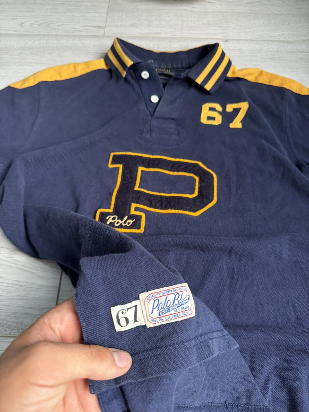 Polo Ralph Lauren × Vintage Vintage Polo Ralph Lauren Rugby Shirt polo 67 logo Size US L / EU 52-54 / 3 - 2 Thumbnail