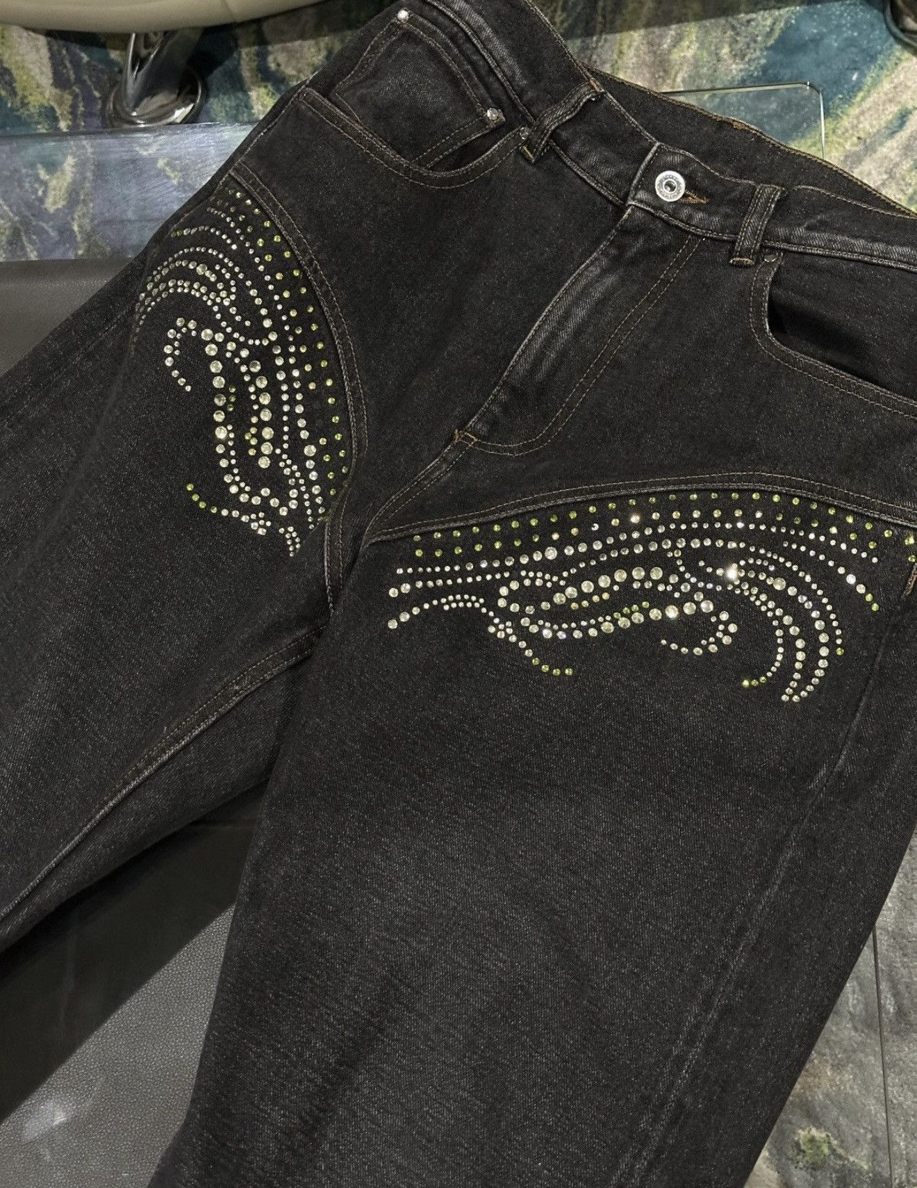 Y/Project Black Crystal Jeans Size US 32 / EU 48 - 4 Thumbnail