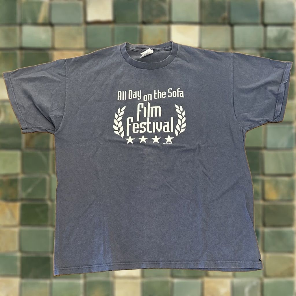 Vintage VINTAGE All Day On The Sofa Film Festival T Shirt XL Studio 4 Easy Funny Blue Mens XL Size US XL / EU 56 / 4 - 1 Thumbnail
