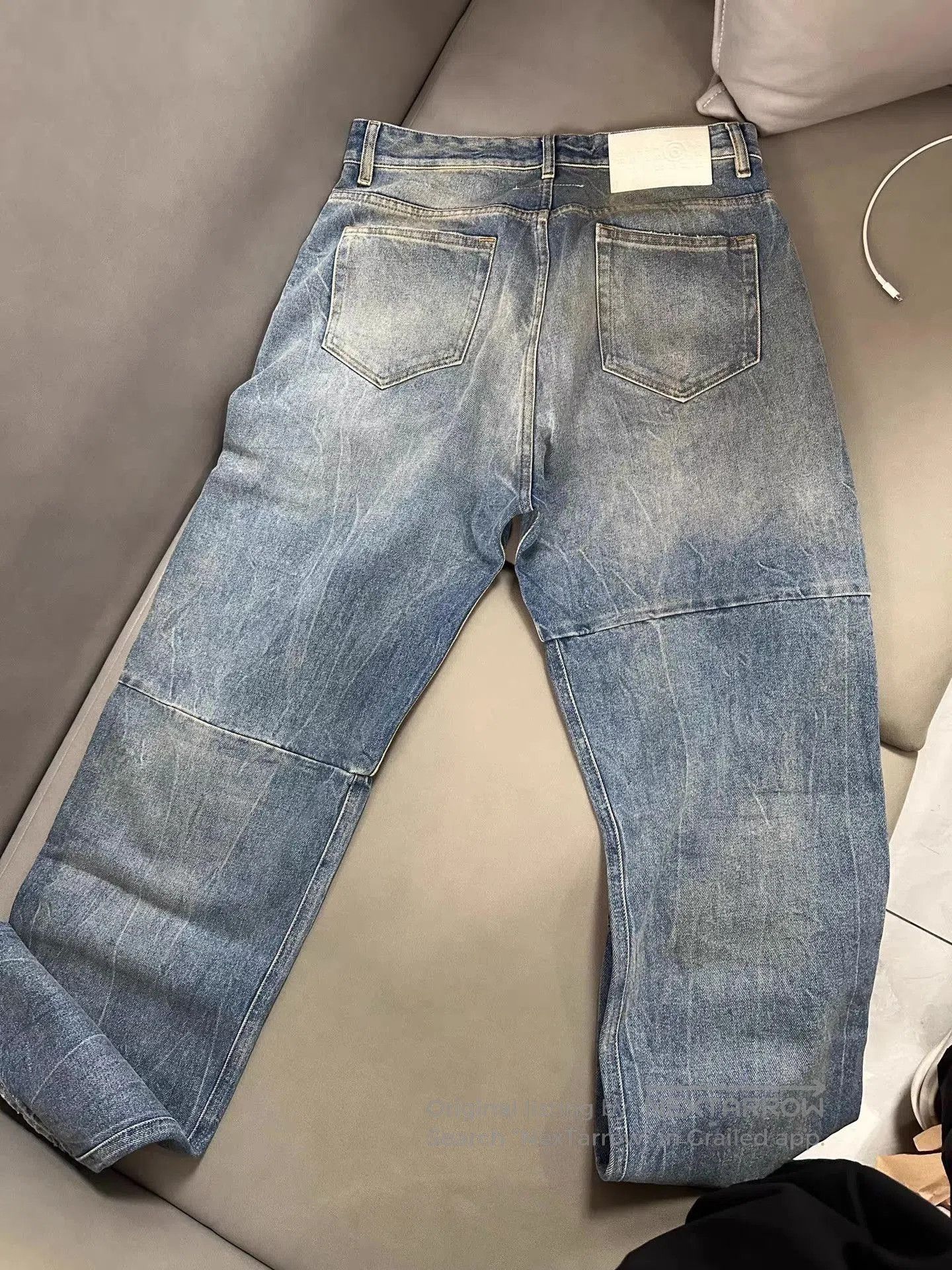 MM6 Blue Denim Distressed Casual Pants. Size US 36 / EU 52 - 2 Thumbnail