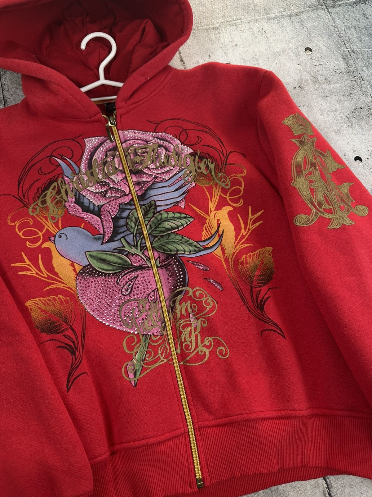 Affliction × Christian Audigier × Ed Hardy Ed Hardy Zip Hoodie Christian Audigier Tattoo Opium y2k Size M / US 6-8 / IT 42-44 - 2 Thumbnail