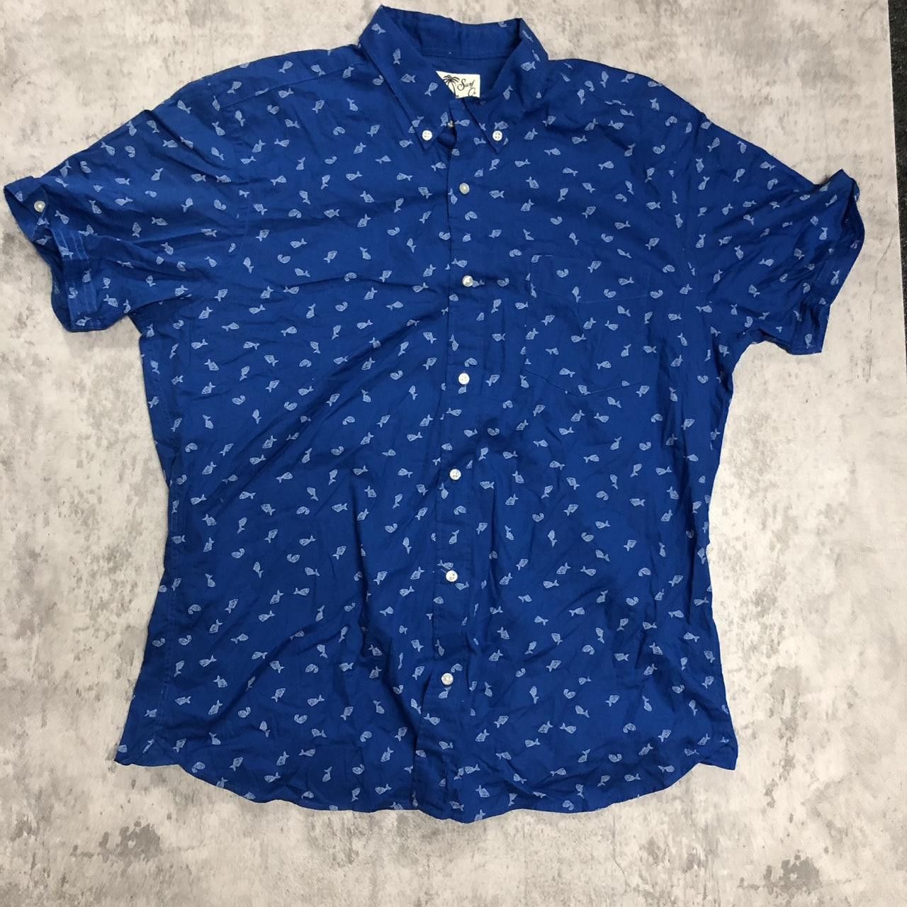 NEXT Blue and white Next short sleeve button-up shirt Size US XL / EU 56 / 4 - 1 Thumbnail