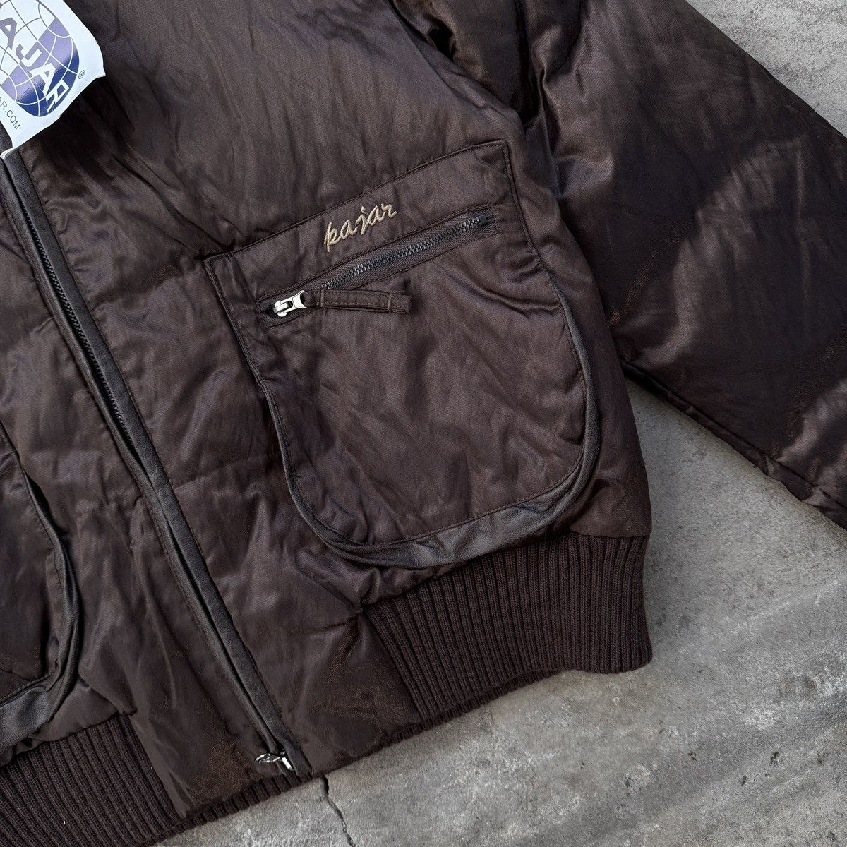 If Six Was Nine Vintage Pajar Faux Fur Hood Metal Nylon Down Bomber jacket Size L / US 10 / IT 46 - 4 Thumbnail
