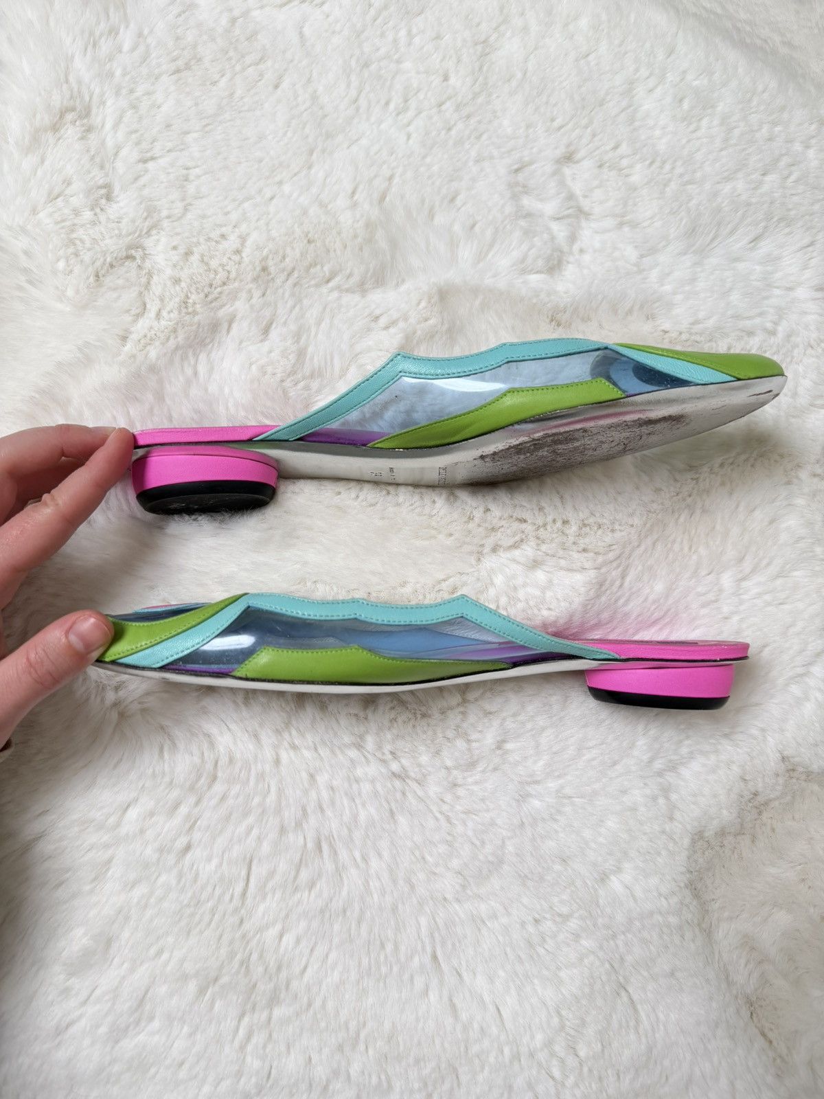 Emilio Pucci Emilio Pucci Psychedelic Flats Fuchsia Turquoise Mint Size US 9 / IT 39 - 6 Thumbnail