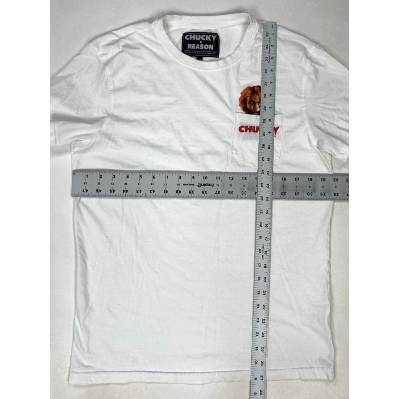 Reason Reason Chucky Graphic Pocket T-shirt Men Medium White Short Sleeve Movie Size US M / EU 48-50 / 2 - 6 Thumbnail