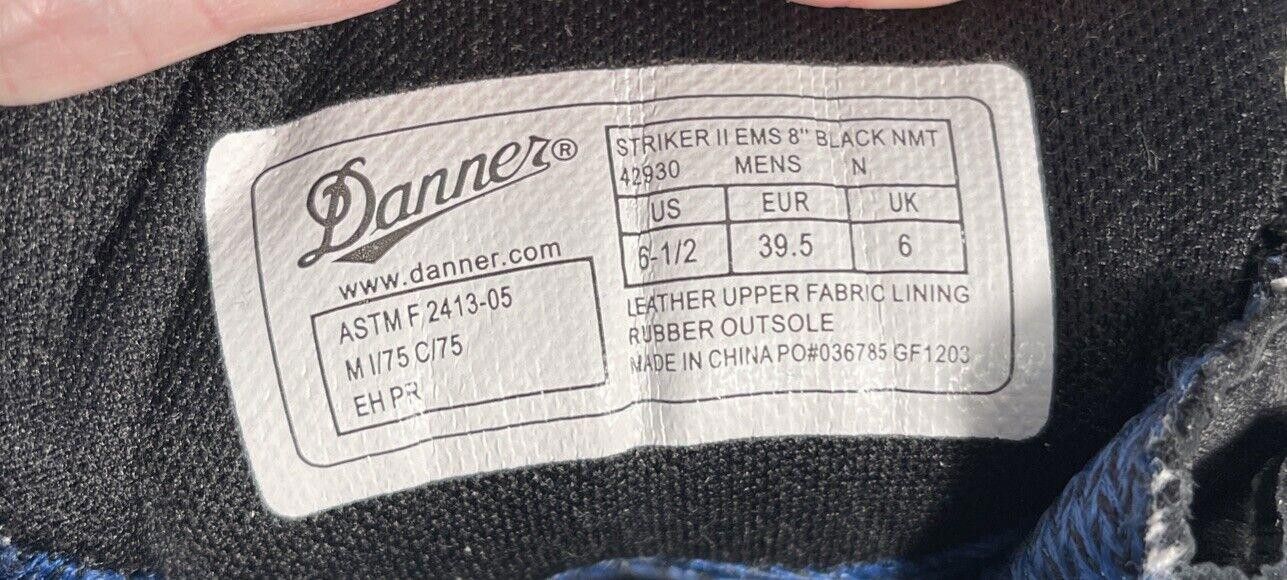 Danner Danner Men's Striker EMS 8" Boots Black Size 6 1/2 SIDE ZIP Size US 6.5 / EU 39-40 - 4 Thumbnail