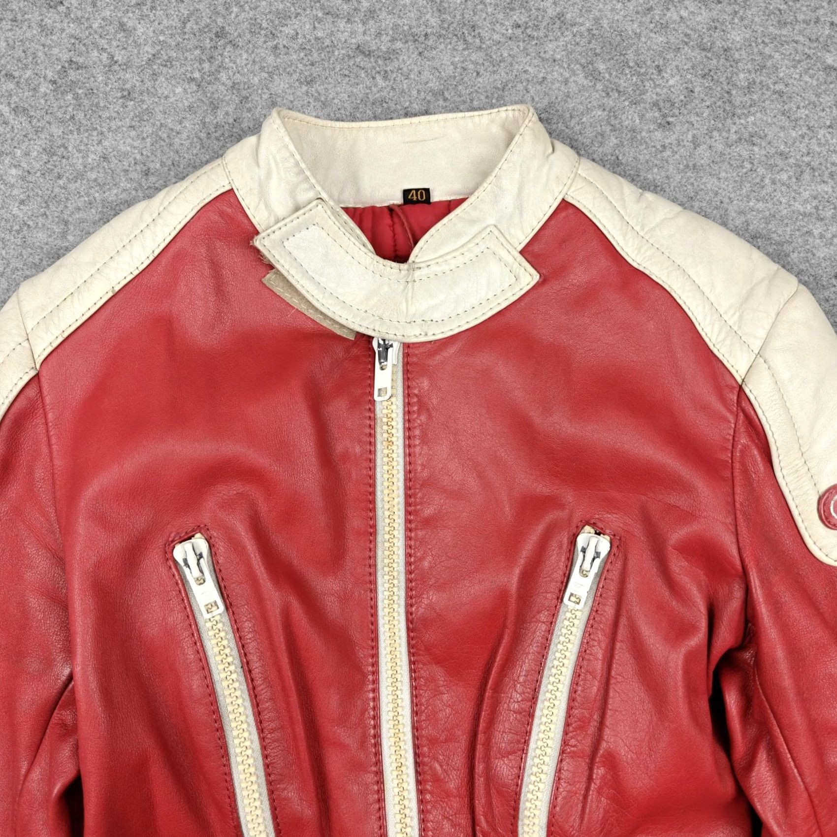 Shein Alternative title: Vintage Hein Gericke Jacket - Womens 40 Red White Leather Motorcycle Zip Size S / US 4 / IT 40 - 3 Thumbnail