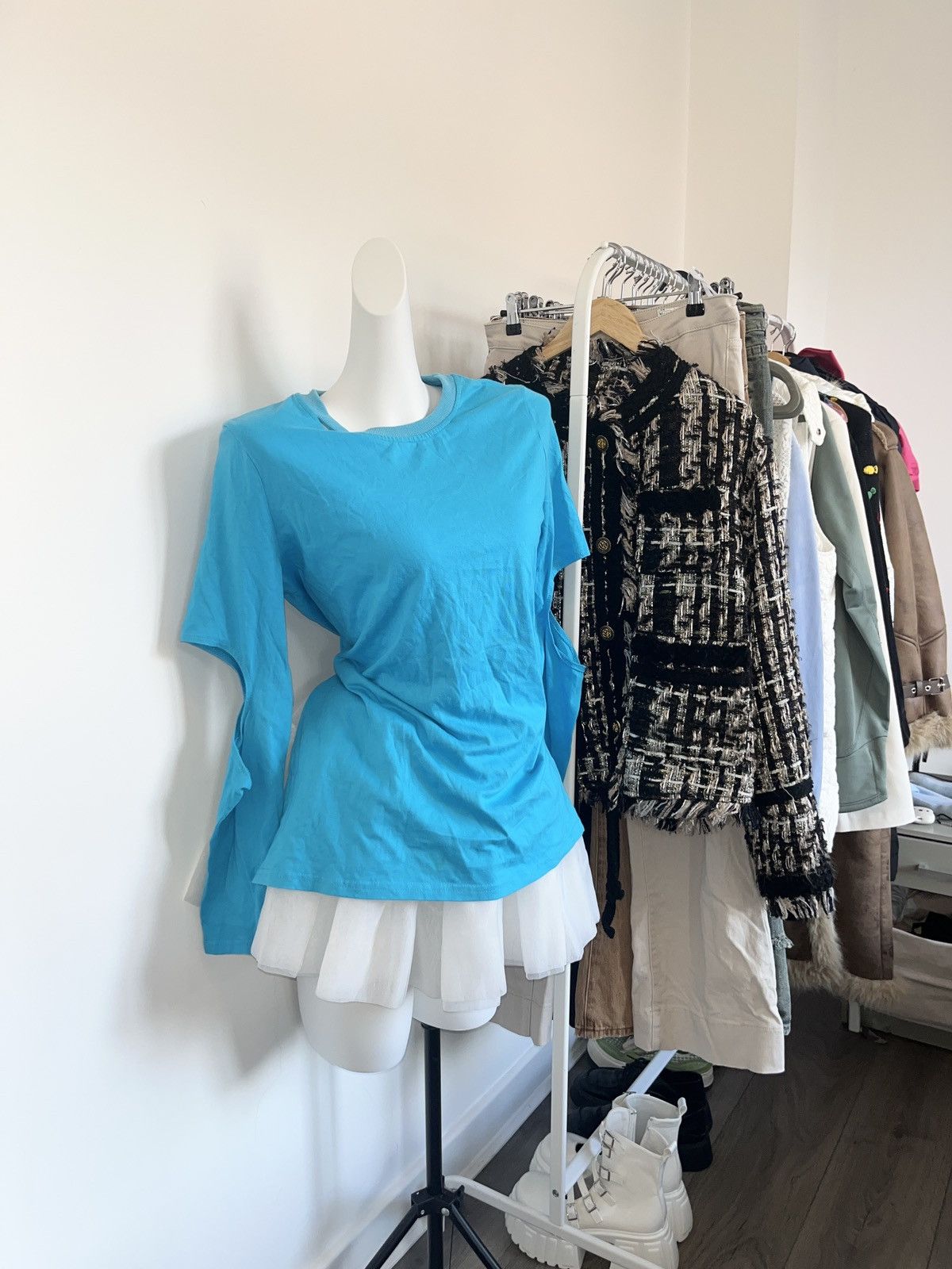 Other Design inspired hollowed out lake blue long sleeves Shirt Size M / US 6-8 / IT 42-44 - 1 Thumbnail