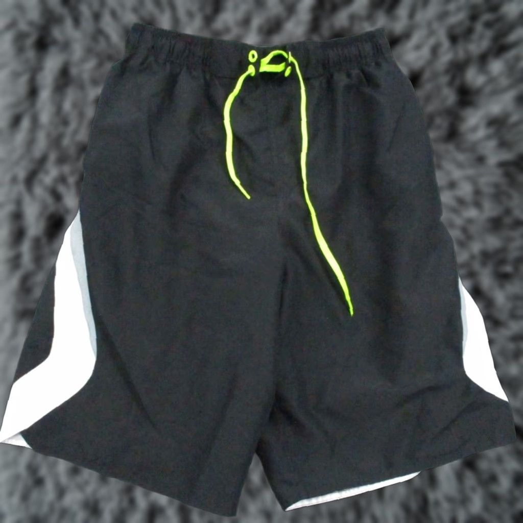 Nike Nike Shorts Basketball Mens Small Black Neon Logo Colorblock Drawstring Athletic Size US 26 / EU 42 - 1 Thumbnail