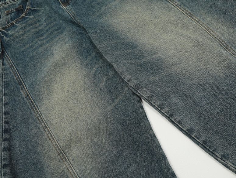 Vintage Retro casual loose-fitting vintage washed curved jeans Size US 32 / EU 48 - 4 Thumbnail