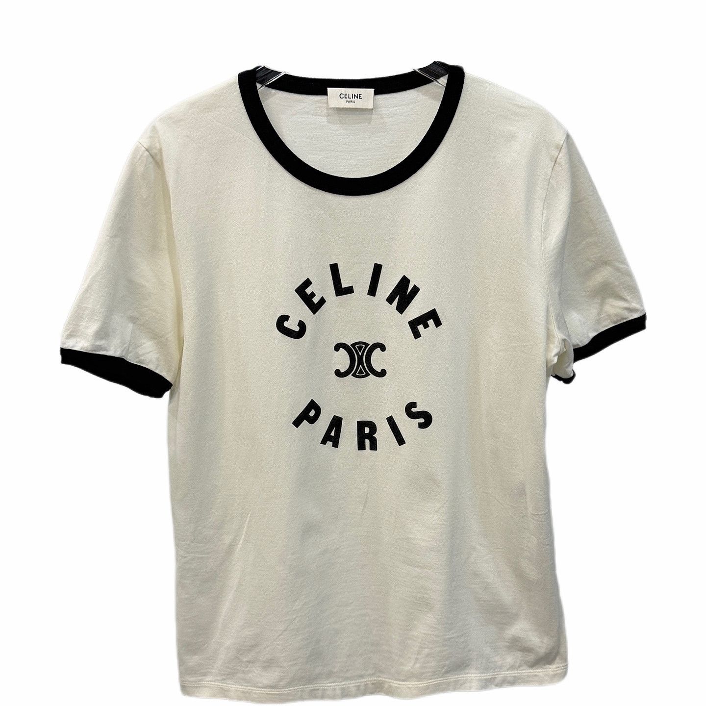 Celine Celine Logo Paris Ringer T-Shirt Size L Size L / US 10 / IT 46 - 1 Thumbnail