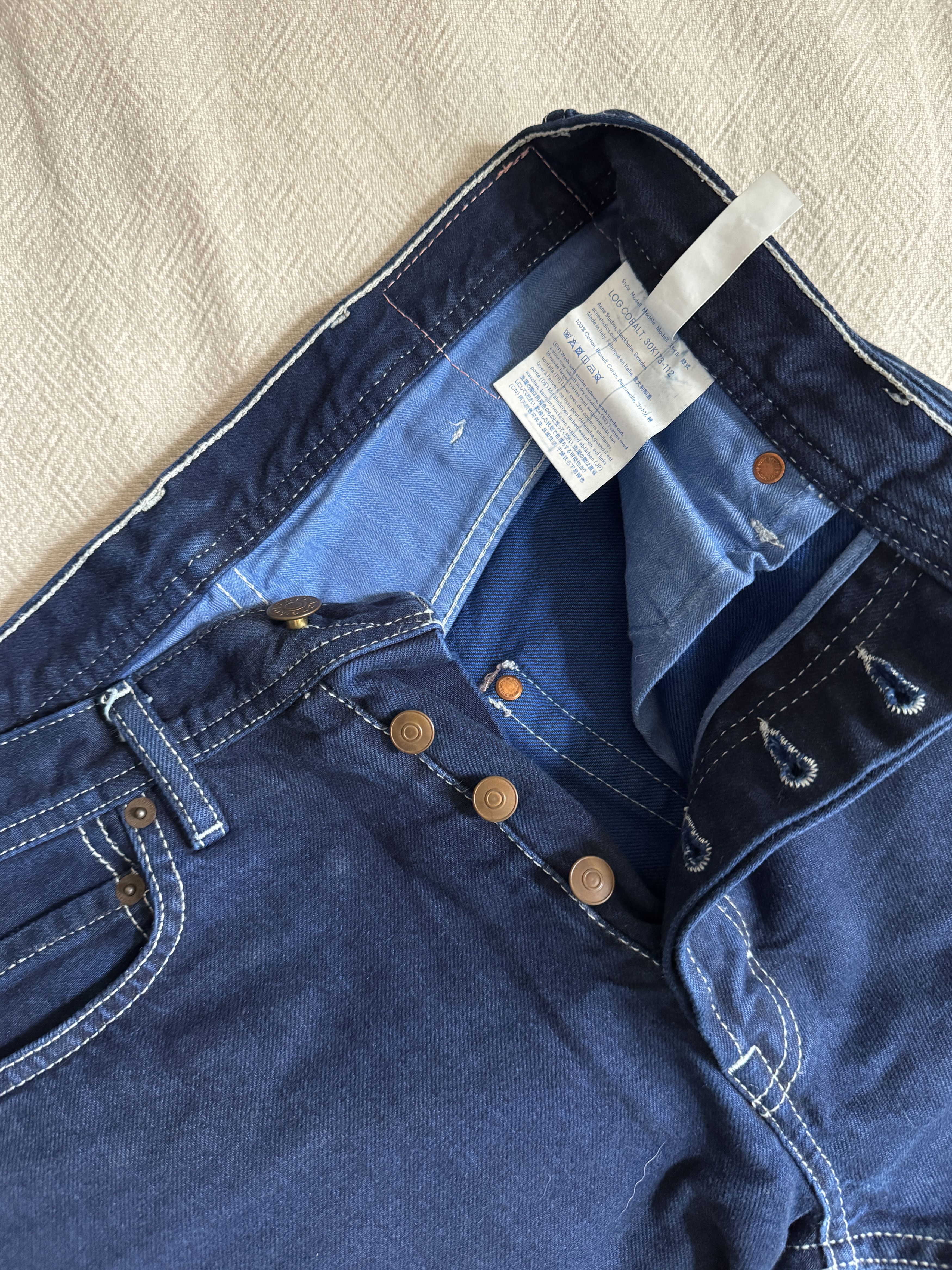 Acne Studios Bla Konst Jeans - Log Cobolt Size 25" / US 0 / IT 36 - 4 Thumbnail