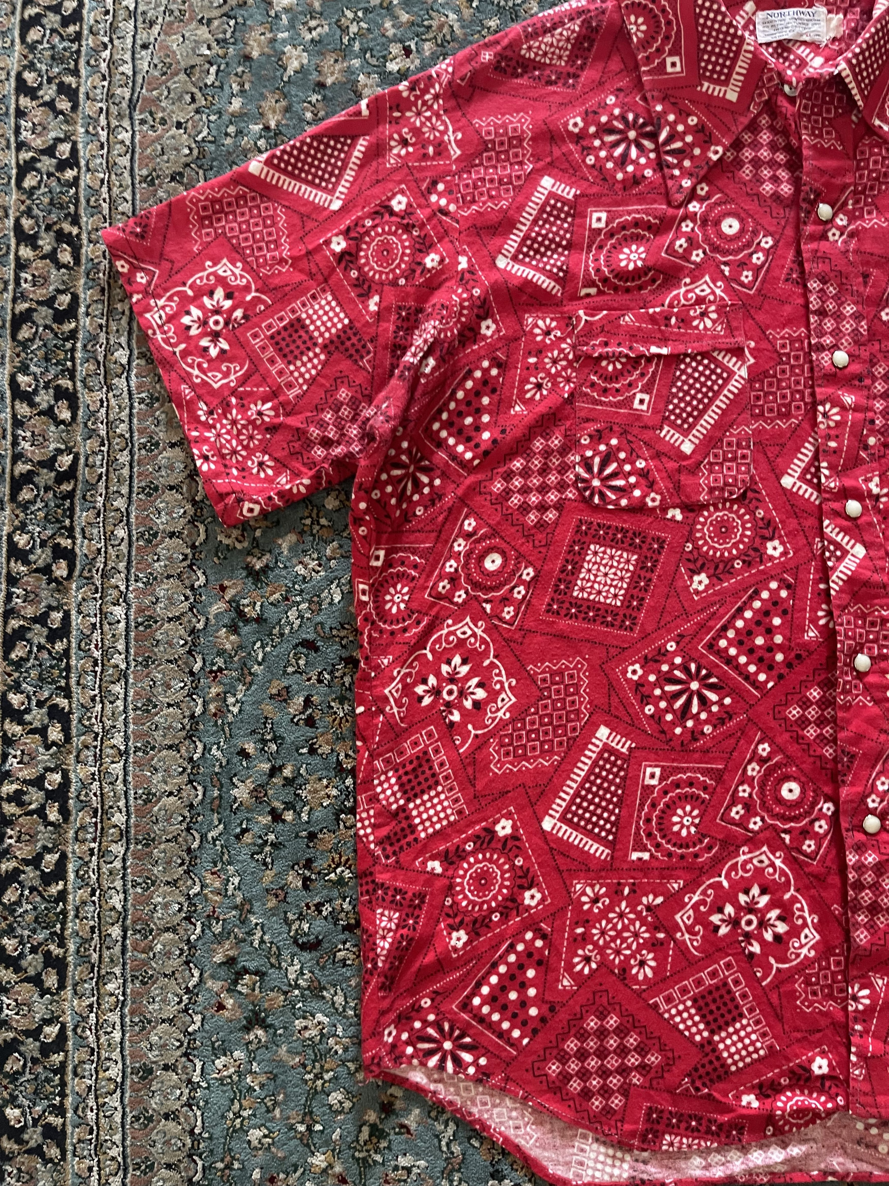 Vintage 🔥 Vintage NORTHWAY Bandana Print Shirt – Made in USA 🔥 Size US XL / EU 56 / 4 - 2 Thumbnail