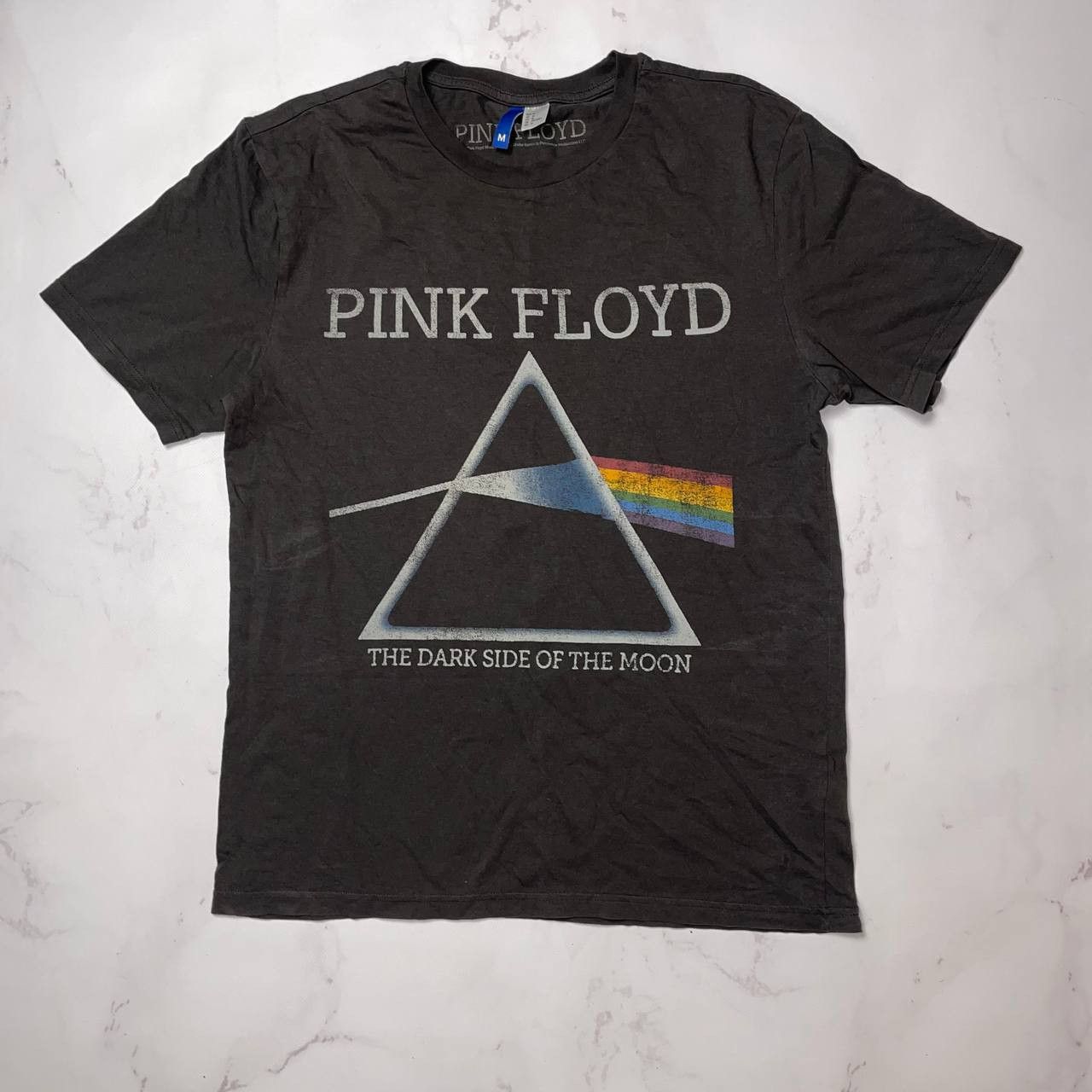 Vintage Pink Floyd Black Dark Side Of The Moon Graphic Logo Rock Tee Size US M / EU 48-50 / 2 - 1 Thumbnail