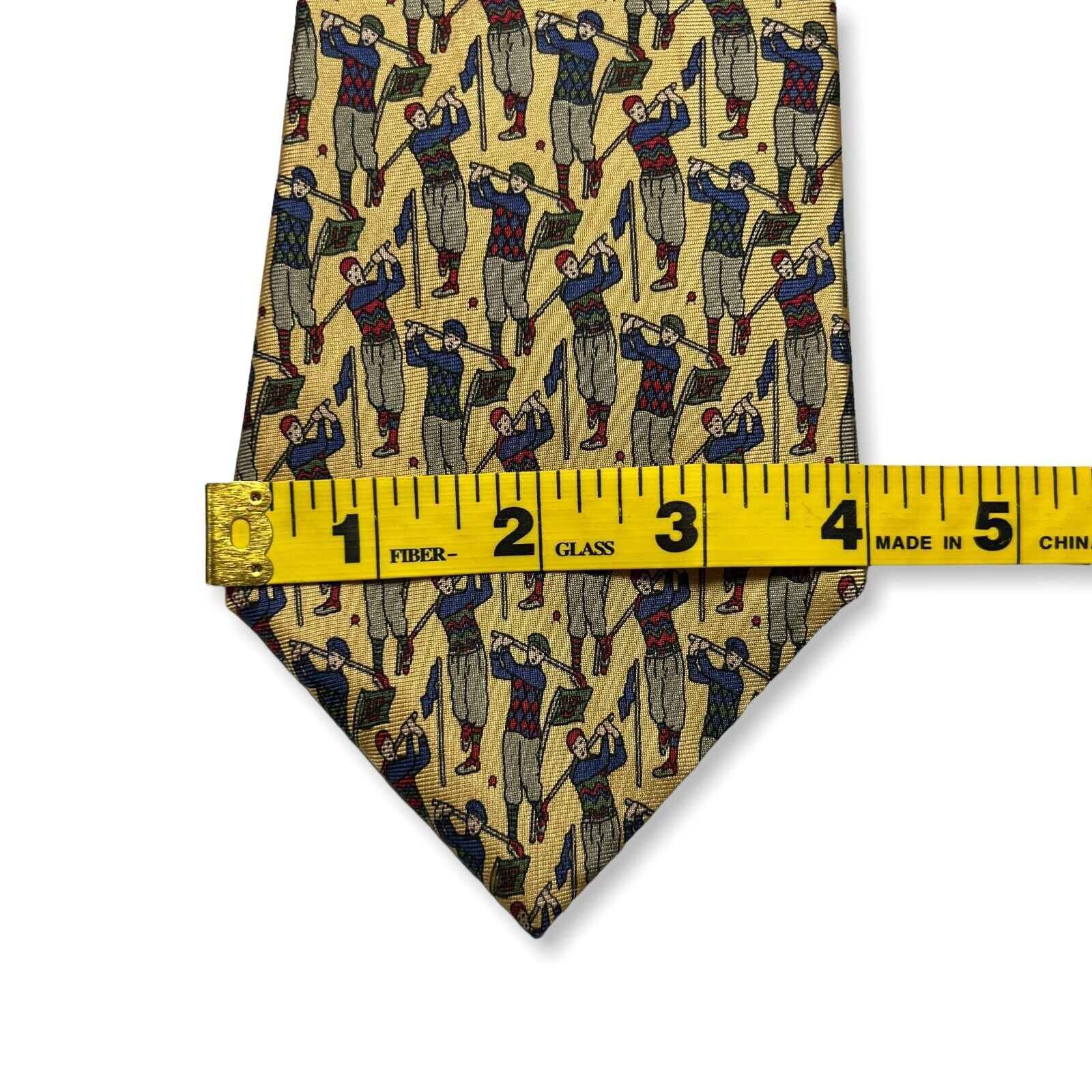 Other Barbara Blank NY Silk Golf Necktie Yellow Vintage Size ONE SIZE - 5 Thumbnail