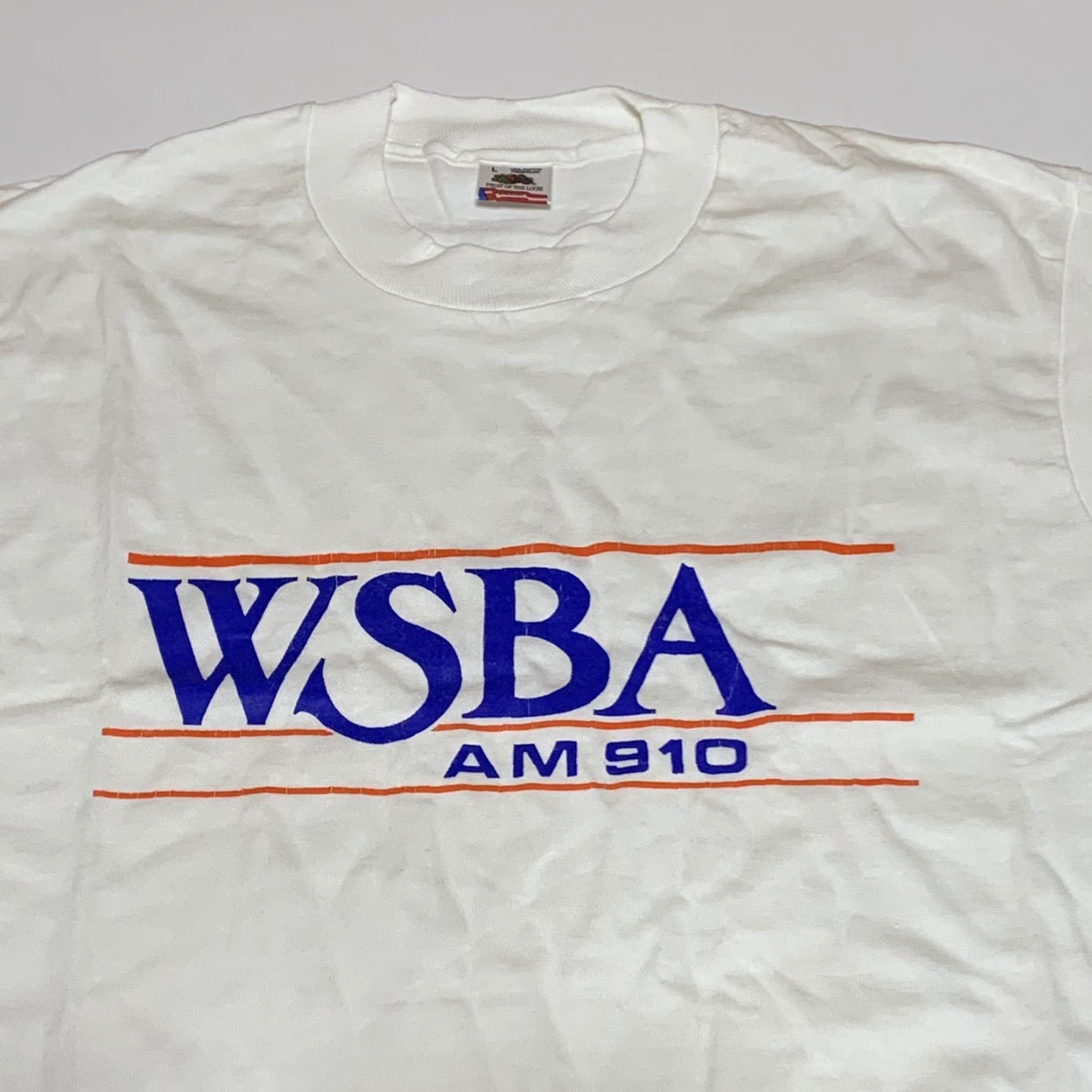 Vintage VINTAGE Pennsylvania WSBA Radio AM 910 Talk Station T-Shirt Mens Size L/M Shirt Unisex Adults White 90s Radio Graphic Print Logo Size US L / EU 52-54 / 3 - 2 Thumbnail