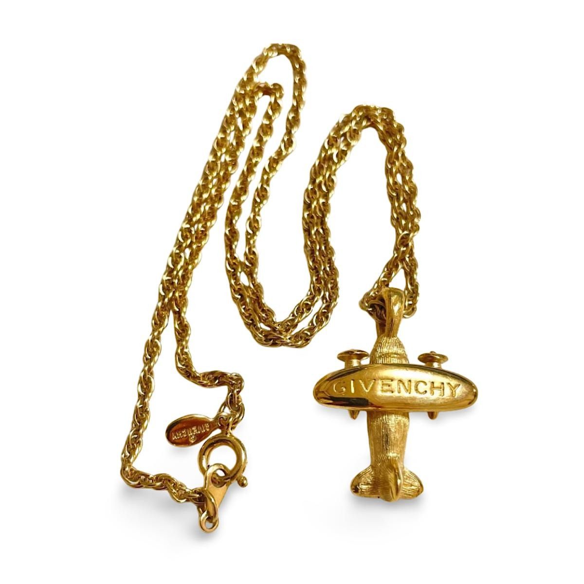 Givenchy Vintage Givenchy golden chain necklace with airplane top Size ONE SIZE - 1 Thumbnail