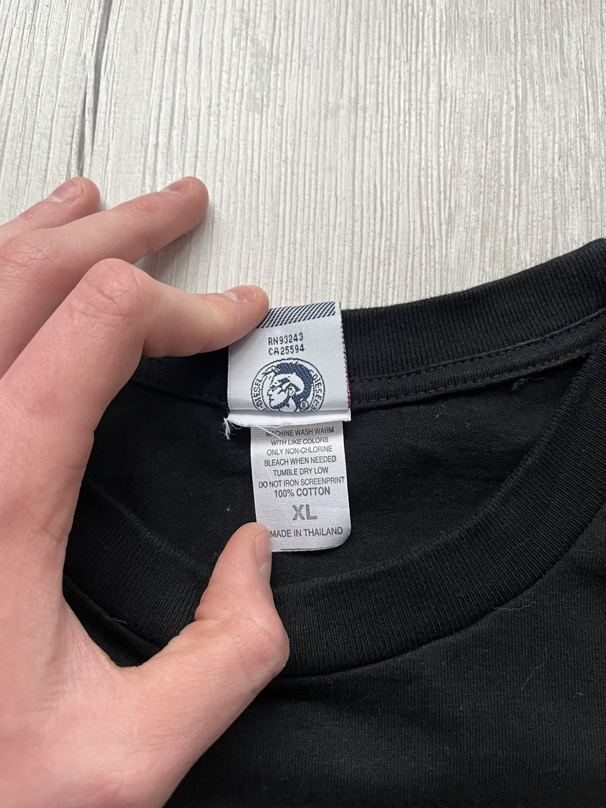 Diesel × Vintage Vintage 90s Diesel Big Logo Black Boxy T Shirt Japanese Size US XL / EU 56 / 4 - 8 Thumbnail