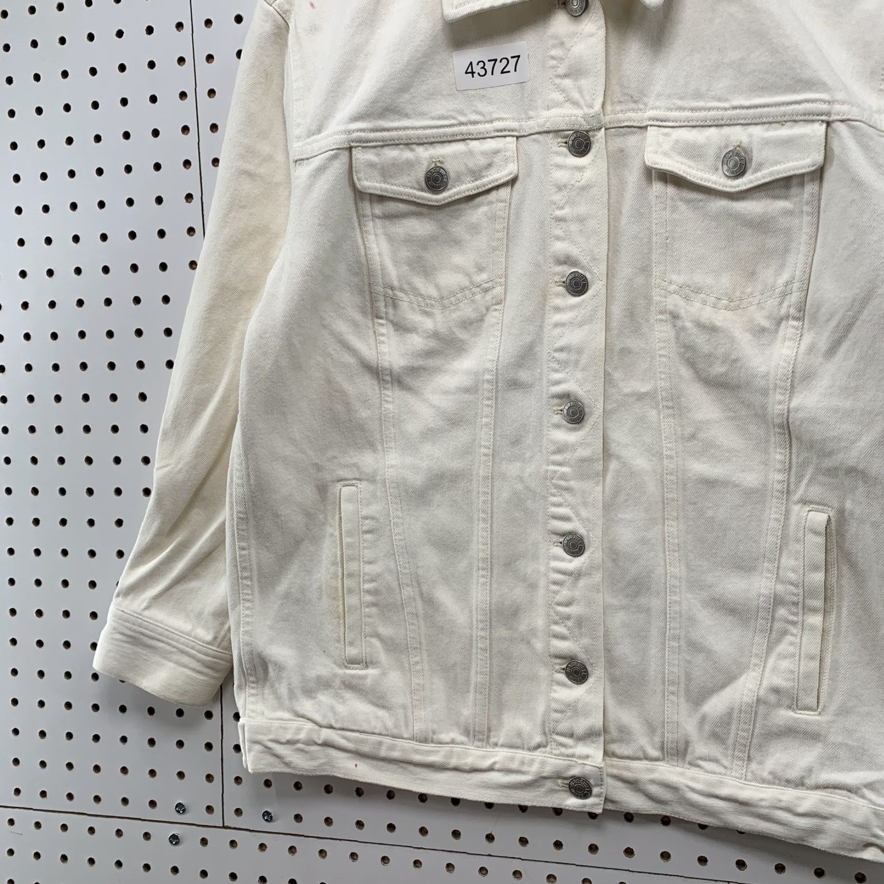 Madewell Madewell White Denim Trucker Jacket Medium Womens Casual Collared Short Sleeve Size M / US 6-8 / IT 42-44 - 3 Thumbnail