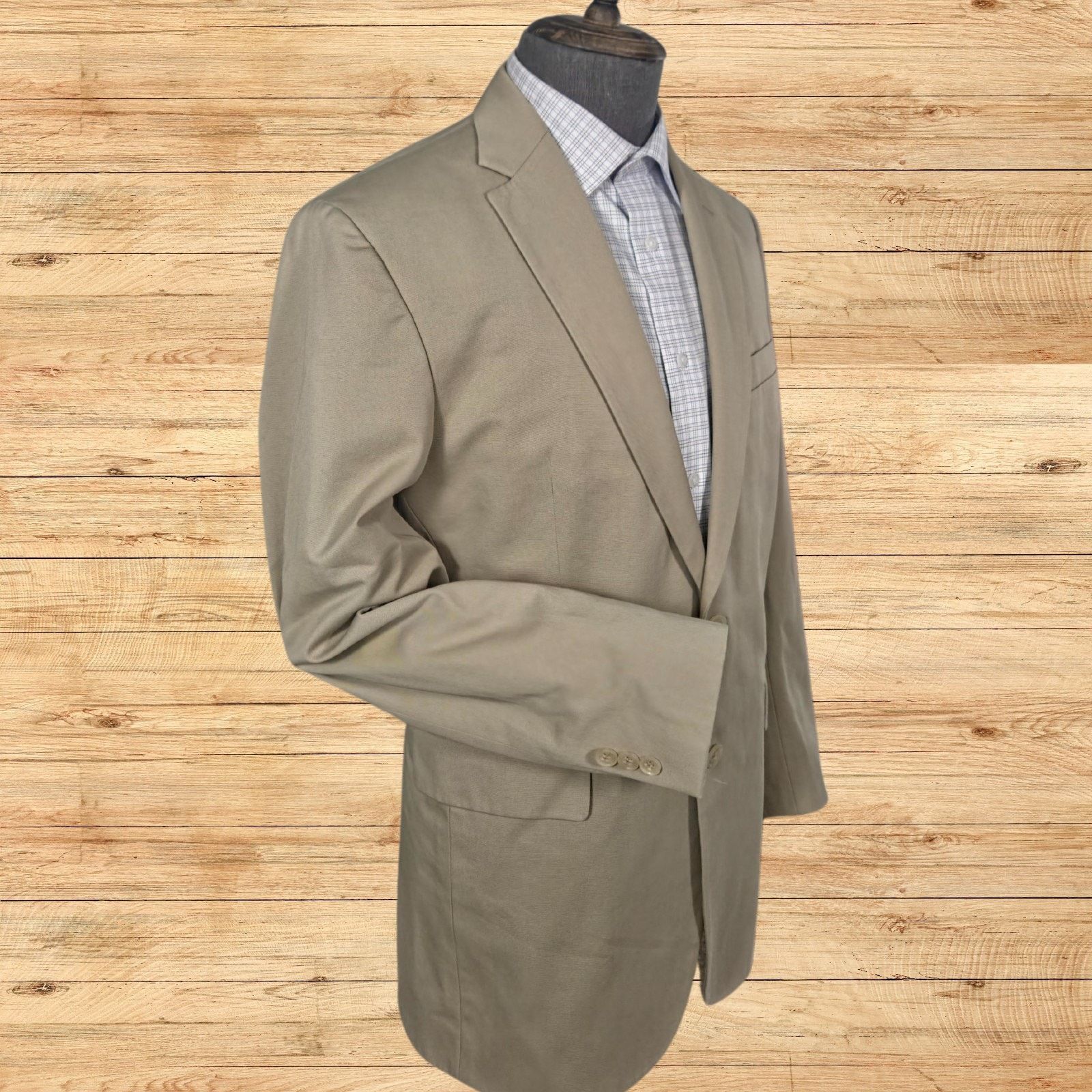 Brooks Brothers Brooks Brothers Tessuti Sondrio Cotton Blazer Mens 42R Tan Size 42R - 2 Thumbnail