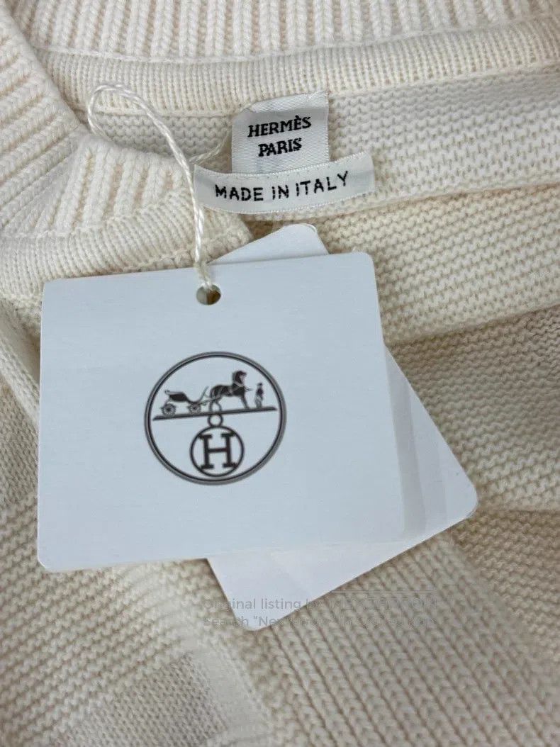 Hermes Hermes Beige textured V-neck sweater Size XS / US 0-2 / IT 36-38 - 4 Thumbnail