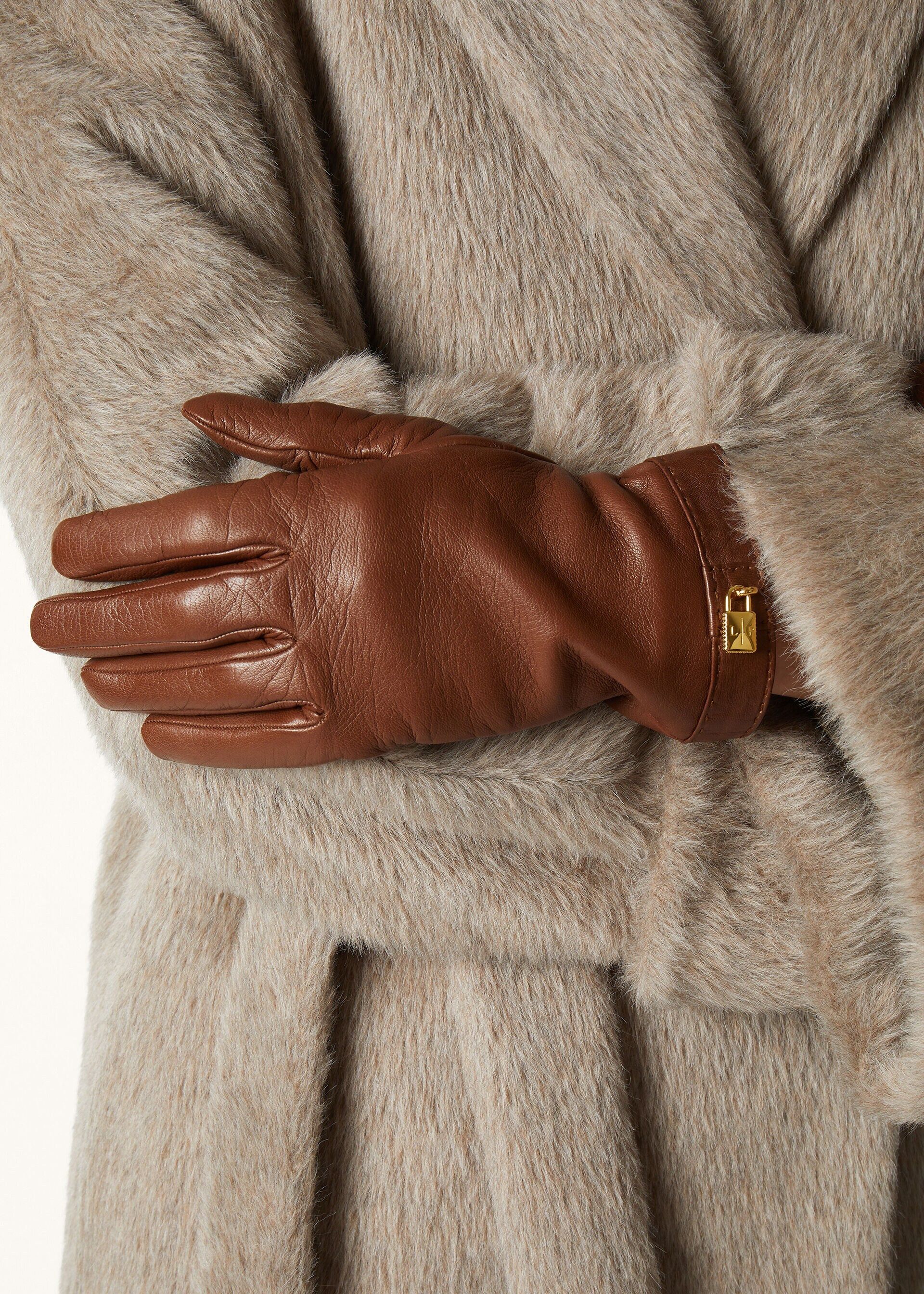 Loro Piana os11x0426 FAQ7089 Size: OS / Nora Gloves in Brown Size ONE SIZE - 3 Thumbnail