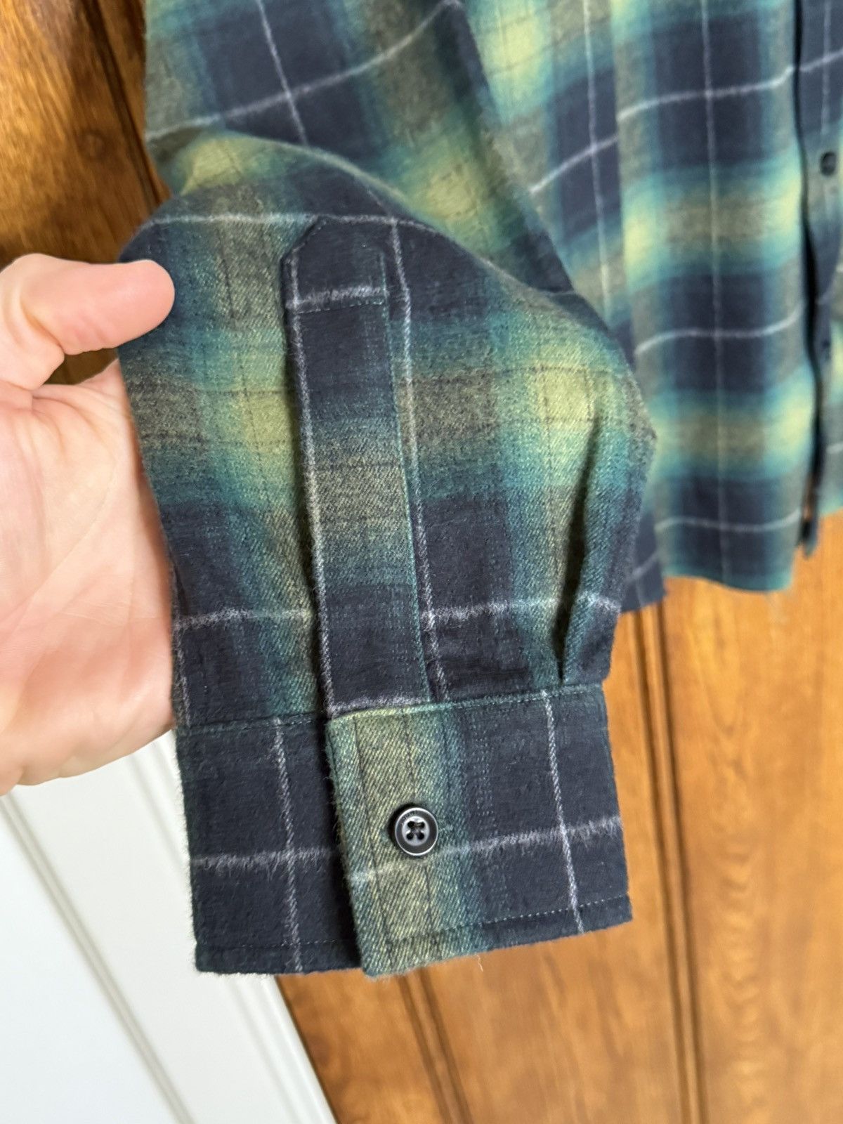 Amiri $990 Amiri leather star patch green flannel check shirt 48 Size US M / EU 48-50 / 2 - 14 Thumbnail