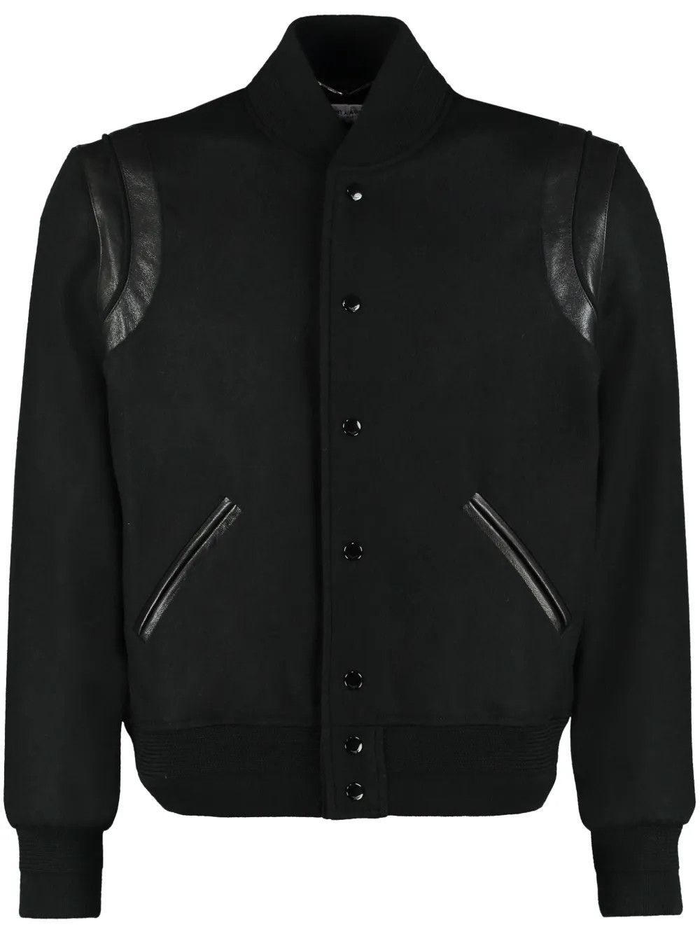 Saint Laurent Paris Teddy Jacket wool bomber in black Size US L / EU 52-54 / 3 - 1 Thumbnail