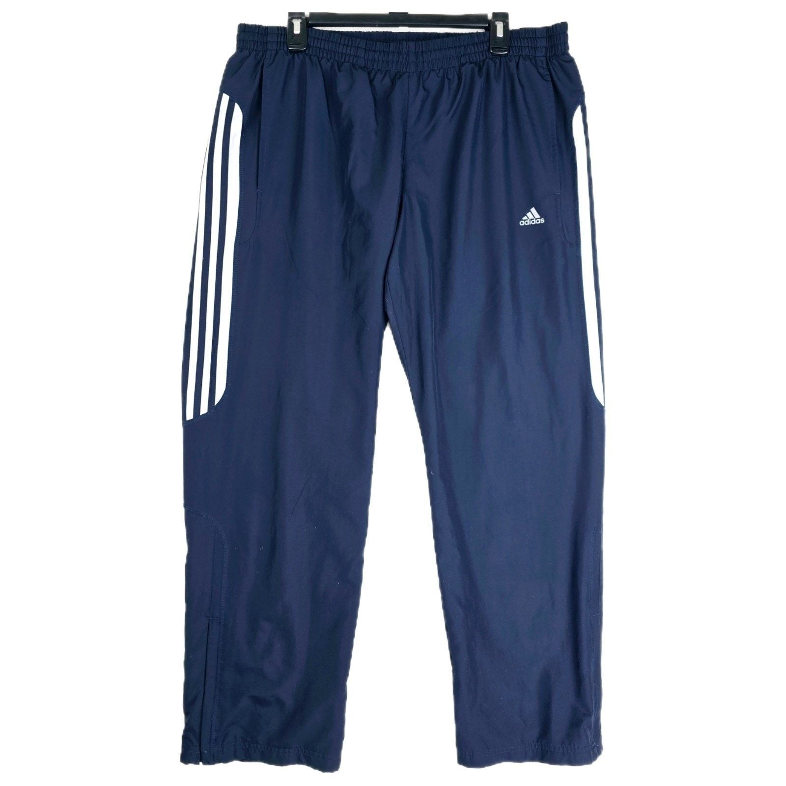 Adidas Adidas Track Pants Blue Windbreaker Ankle Zip Baggy Y2K M Size US 36 / EU 52 - 1 Thumbnail