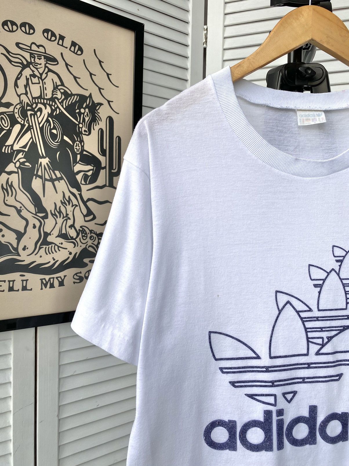 Adidas × Vintage Vintage 90s Adidas Retro Krown Logo Cropped Tee Shirt Size US M / EU 48-50 / 2 - 4 Thumbnail
