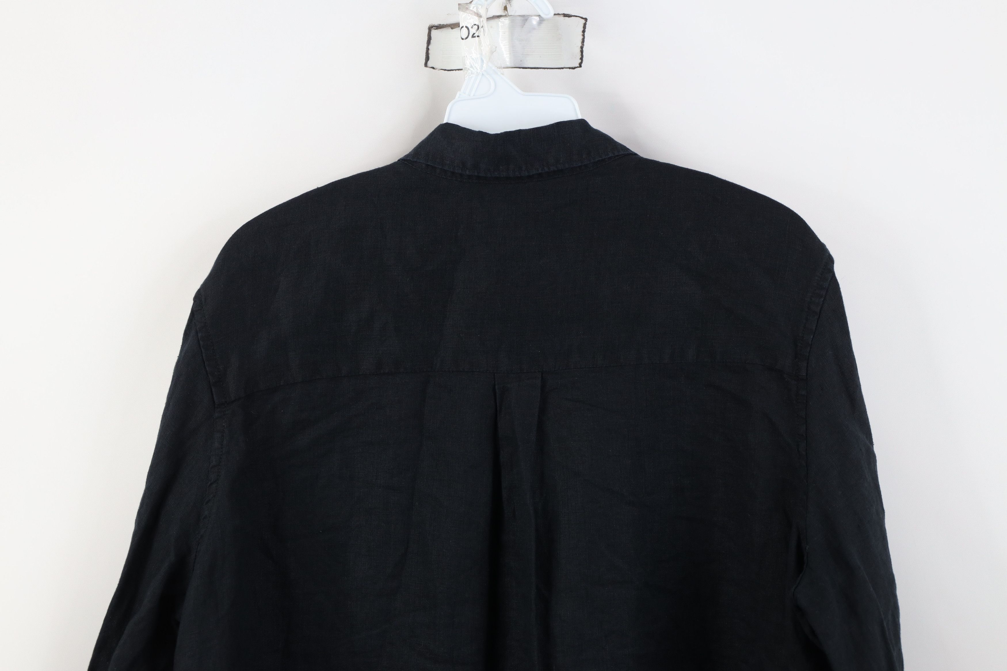 Gap Vintage Y2K Gap Linen Baggy Boyfriend Fit Button Shirt Black Size L / US 10 / IT 46 - 13 Thumbnail