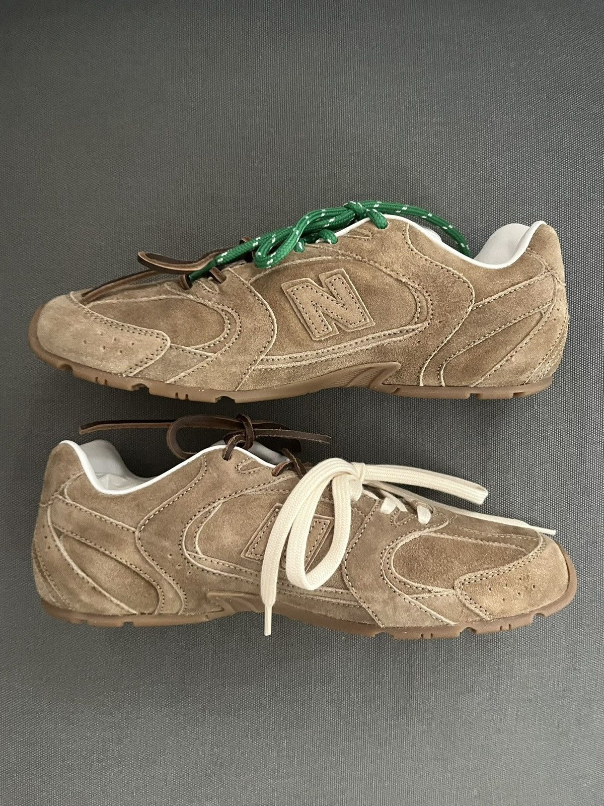 Miu Miu × New Balance New Balance x Miu Miu 530 SL Suede Sneakers Ecru Beige Size US 10 / EU 43 - 3 Thumbnail