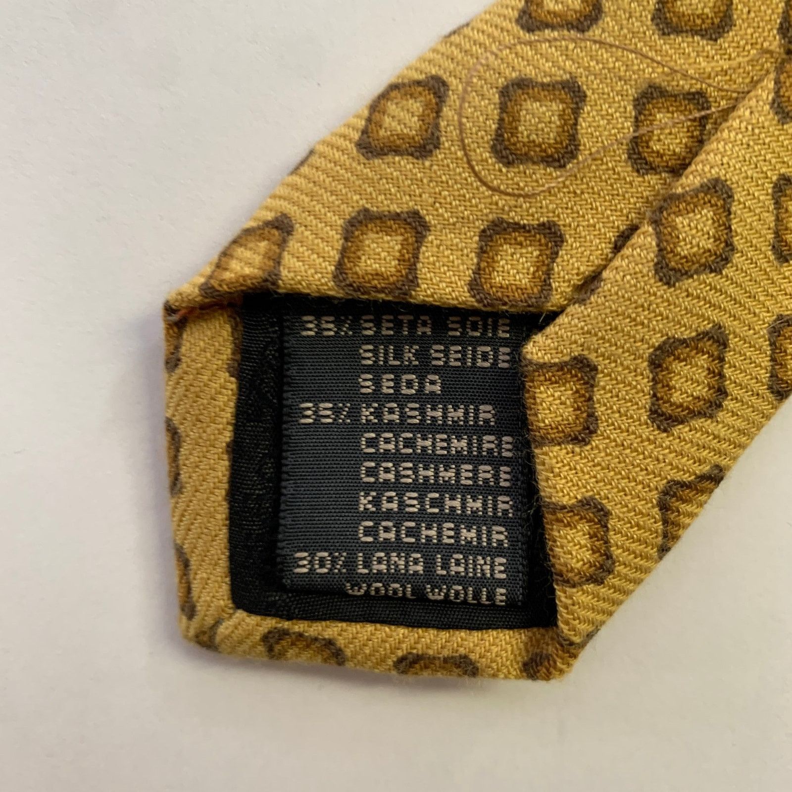 Ermenegildo Zegna ERMENEGILDO ZEGNA Yellow Mustard Abstract Silk Tie Size ONE SIZE - 4 Thumbnail