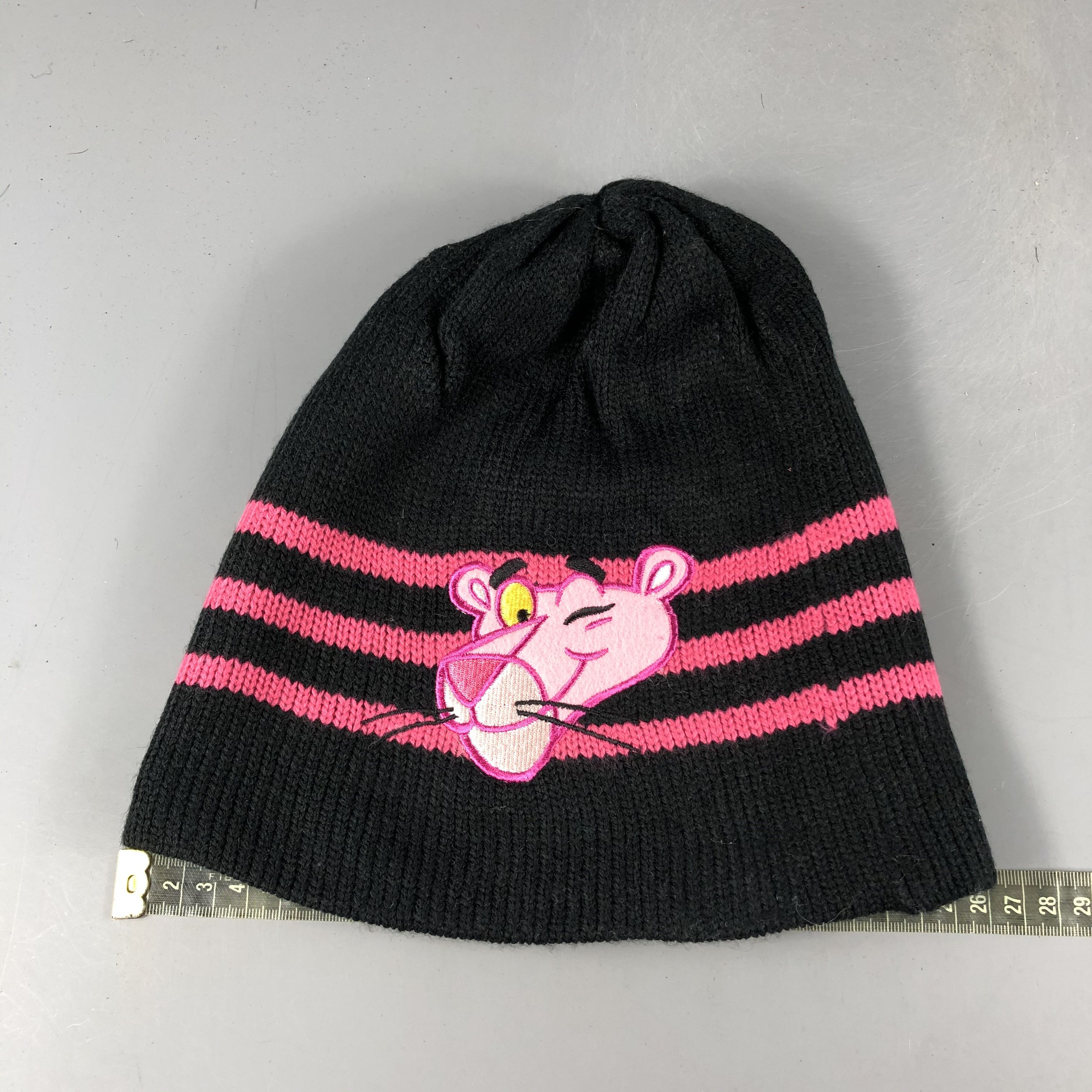 Vintage Pink Panther Stripe Beanie Snow Hat Snow Cap -D1146 Size ONE SIZE - 3 Thumbnail