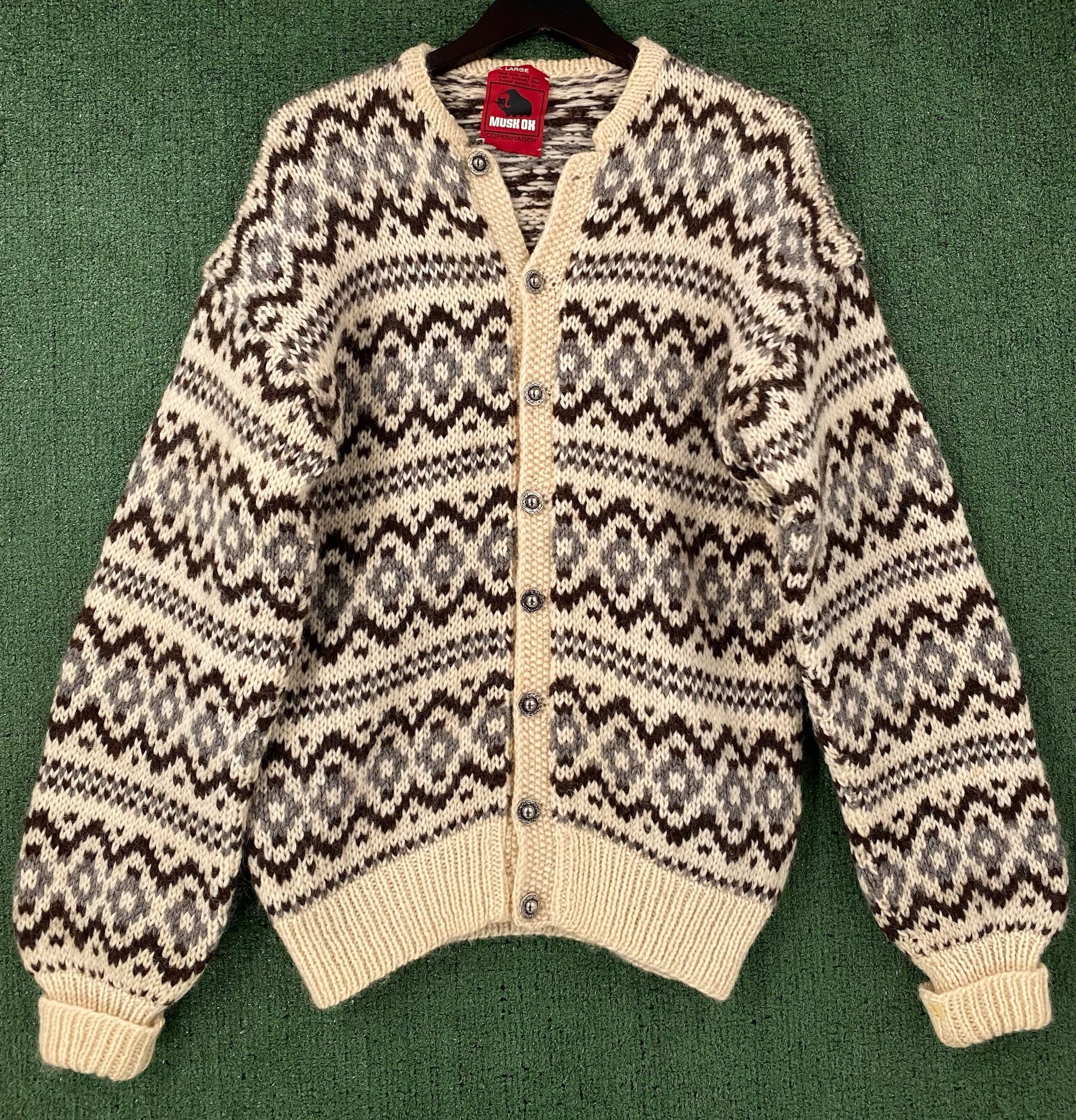 Other Musk Ox Copenhagen Wool Fair Isle Cardigan Sweater Large Size L / US 10 / IT 46 - 1 Thumbnail