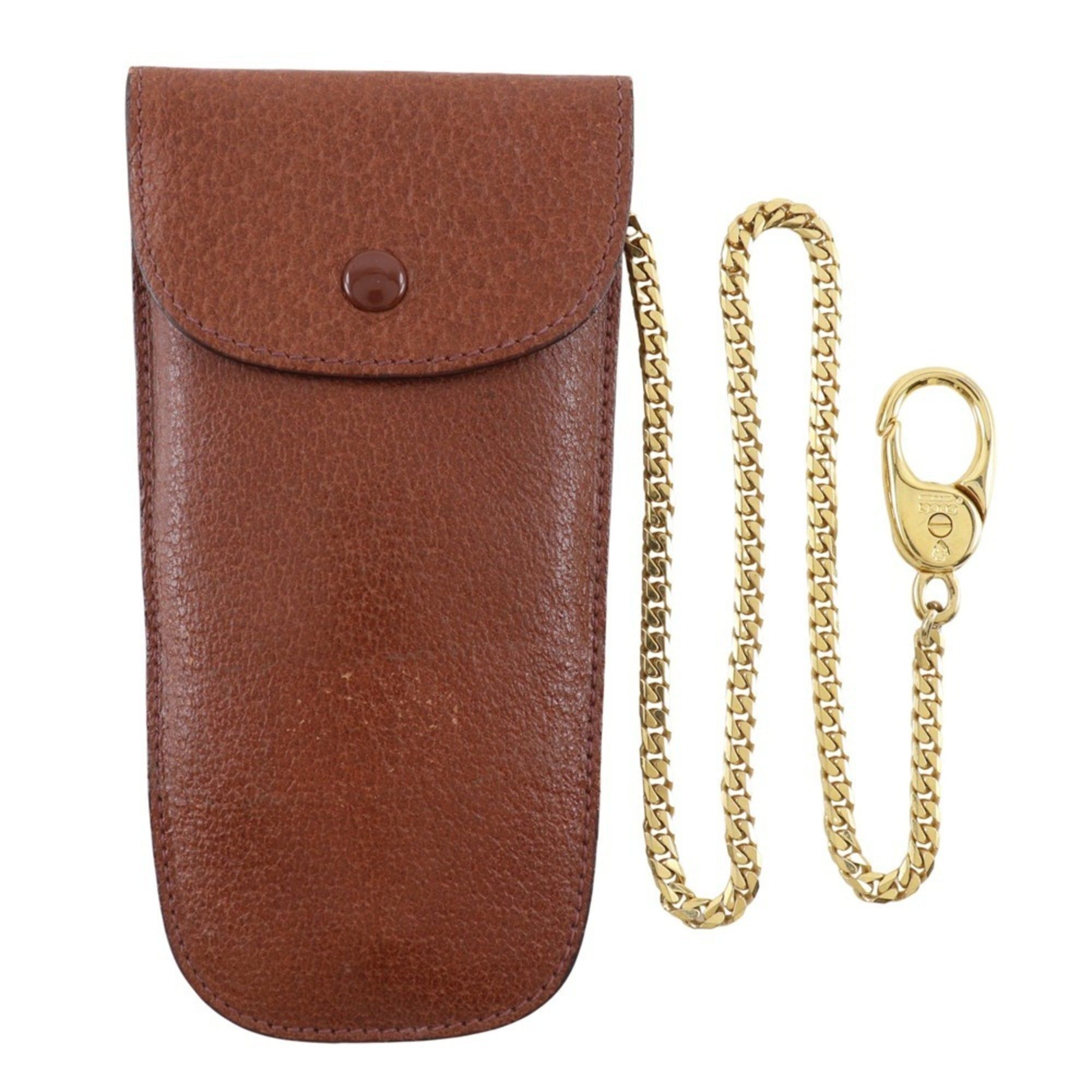 Gucci Gucci Old Key Case Leather Brown Unisex Size ONE SIZE - 1 Thumbnail