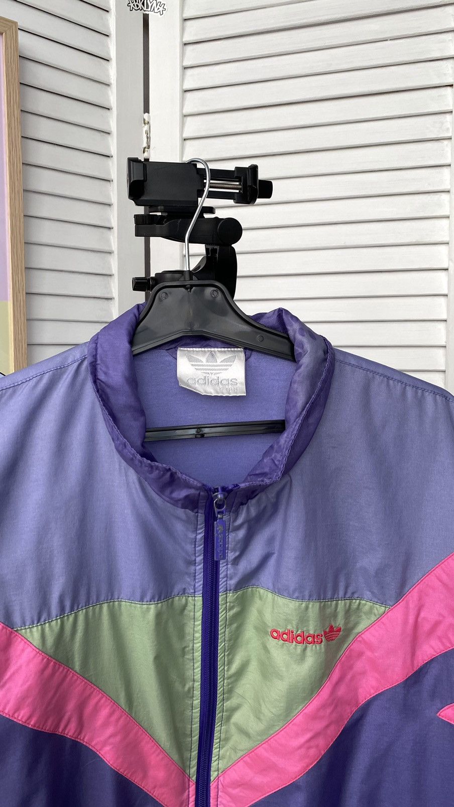 Adidas × Vintage Vintage Adidas Track Retro Jacket Nylon 90s Purple Size US M / EU 48-50 / 2 - 6 Thumbnail