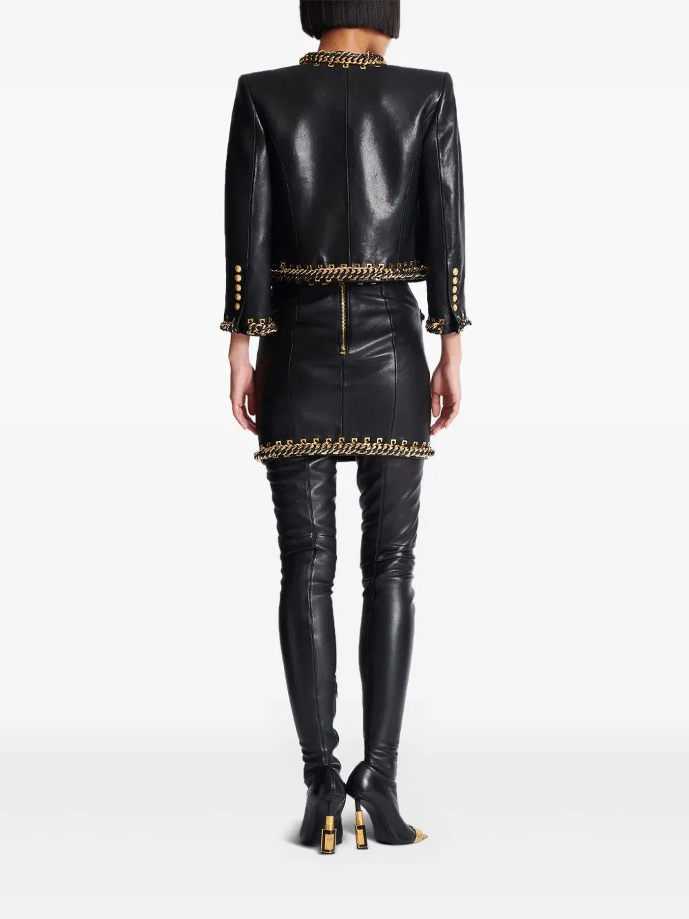 Balmain o1s1wg111225 Chain Detailing Jacket in Black Size M / US 6-8 / IT 42-44 - 5 Thumbnail