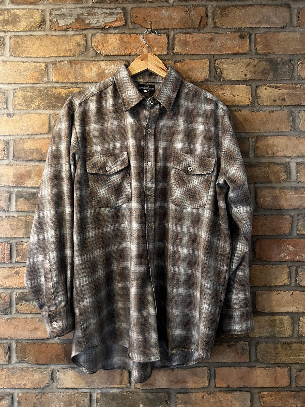 Vintage 80s Shadow Plaid Flannel Size US L / EU 52-54 / 3 - 1 Thumbnail