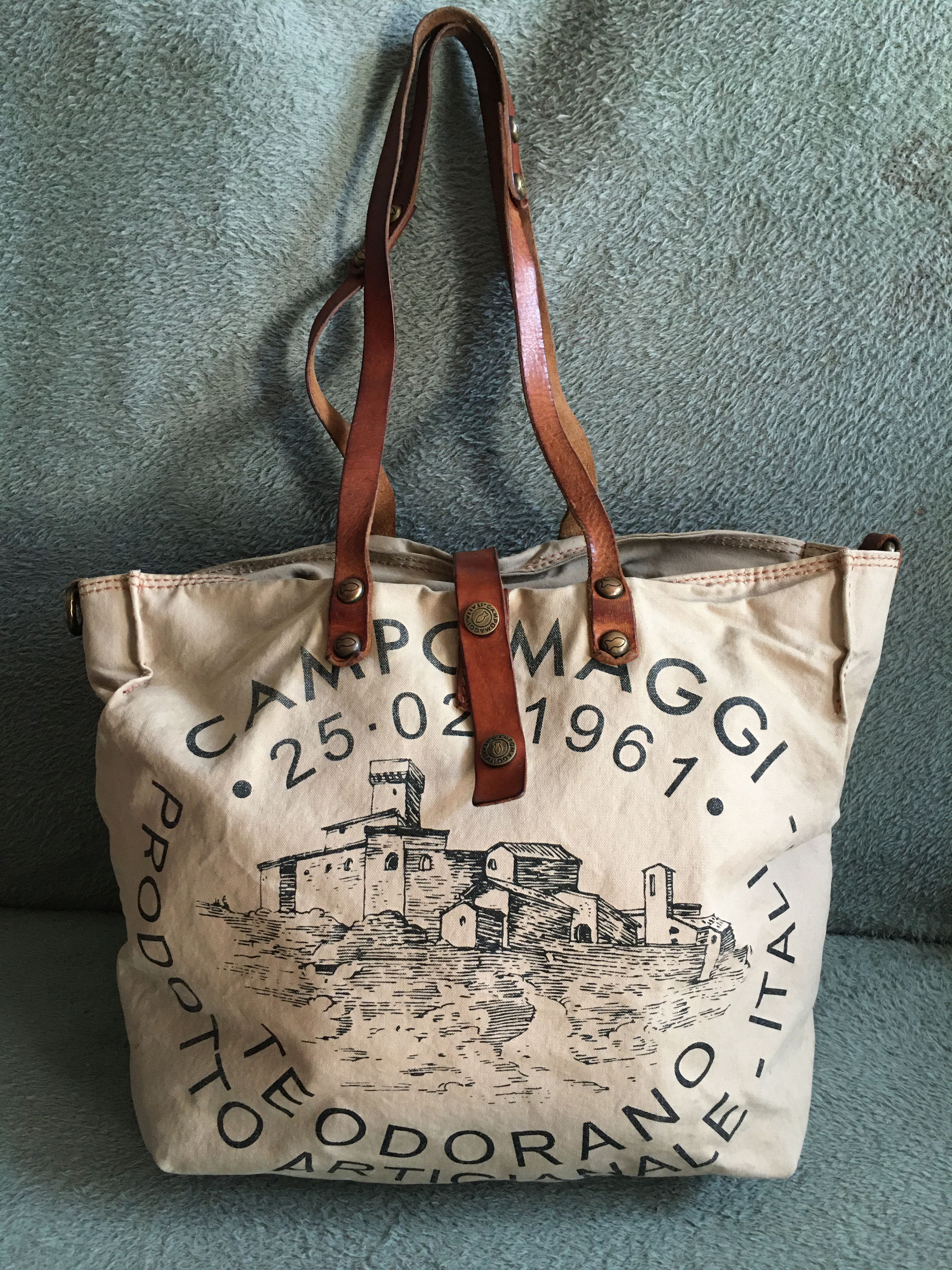 Campomaggi Campomaggi Canvas Leather Tote Bag Handbag Size ONE SIZE - 5 Thumbnail