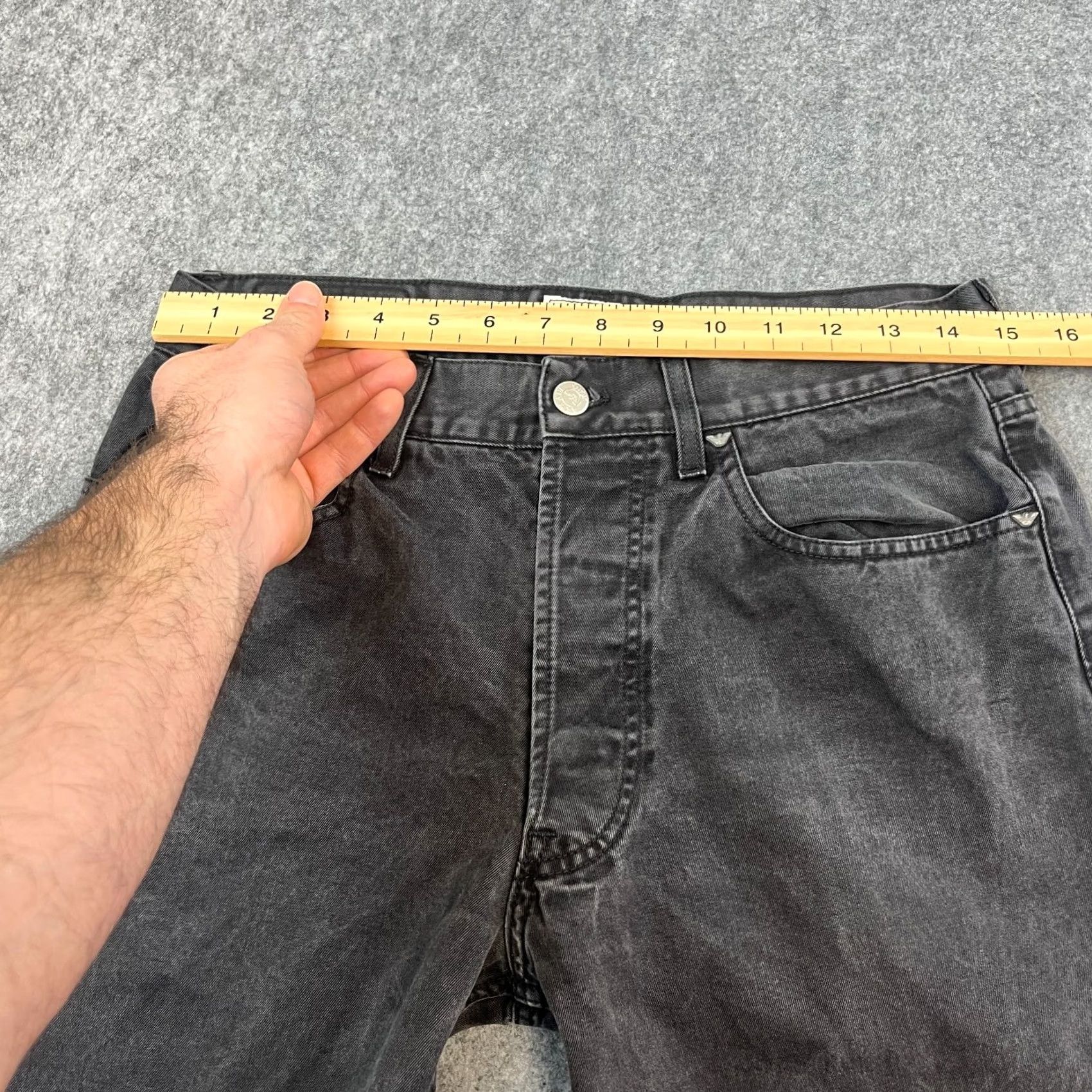 Vintage VINTAGE Armani Jeans Jeans Regular 31 32 Dark Grey Armani Jeans Mens Straight 5-Pocket Denim Jeans Size US 31 - 6 Thumbnail