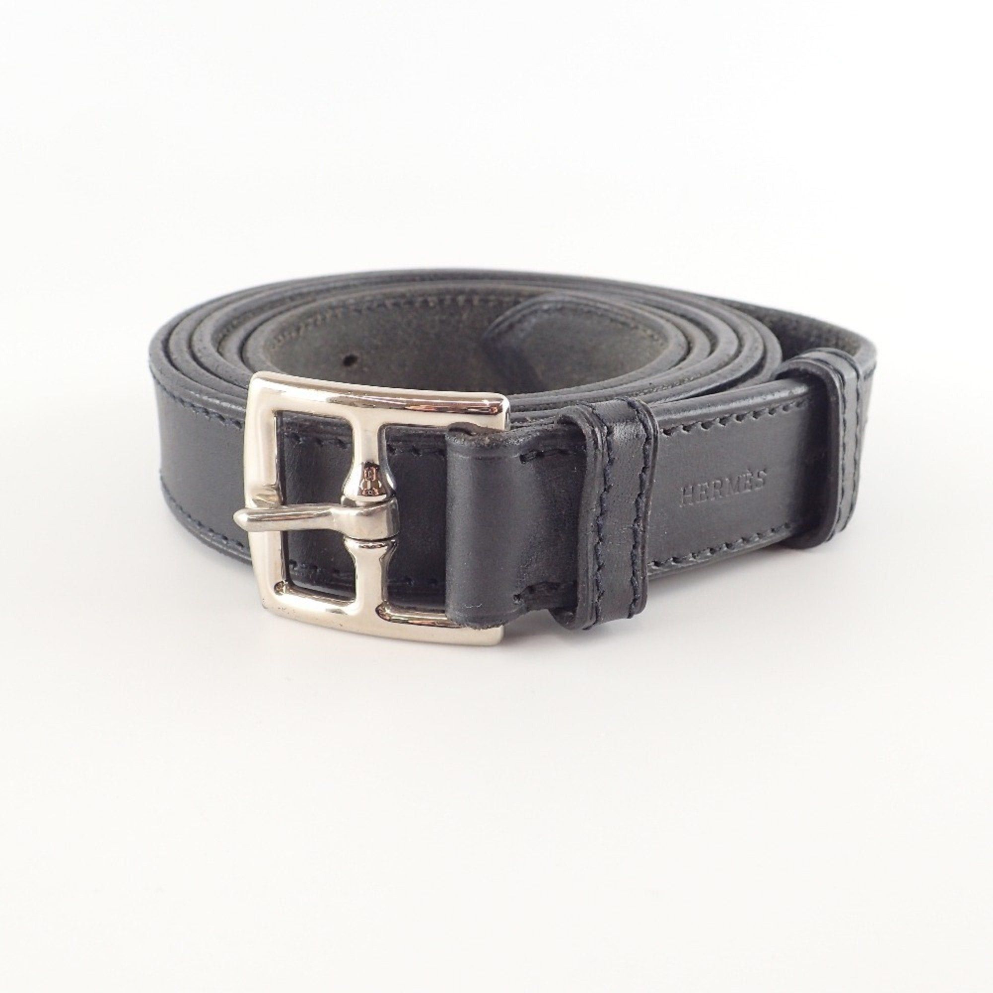 image of Hermes C Stamp Margiela Period 161 Double-Wrap Etriviere Belt 161 Black Men's
