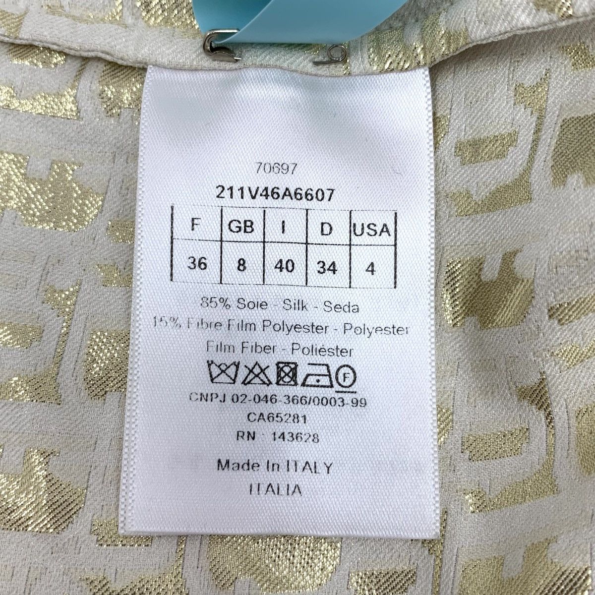 Dior Dior Gold Logo Jacquard Full Print Mulberry Silk Shirt Size XS / US 0-2 / IT 36-38 - 6 Thumbnail