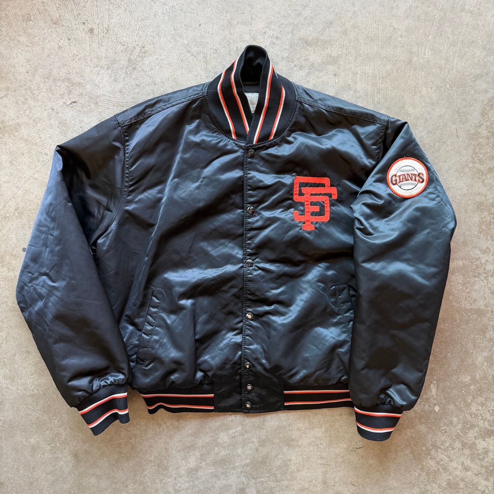 MLB Vintage 1980s San Francisco Giants Satin Bomber Jacket XL Size US XL / EU 56 / 4 - 1 Thumbnail