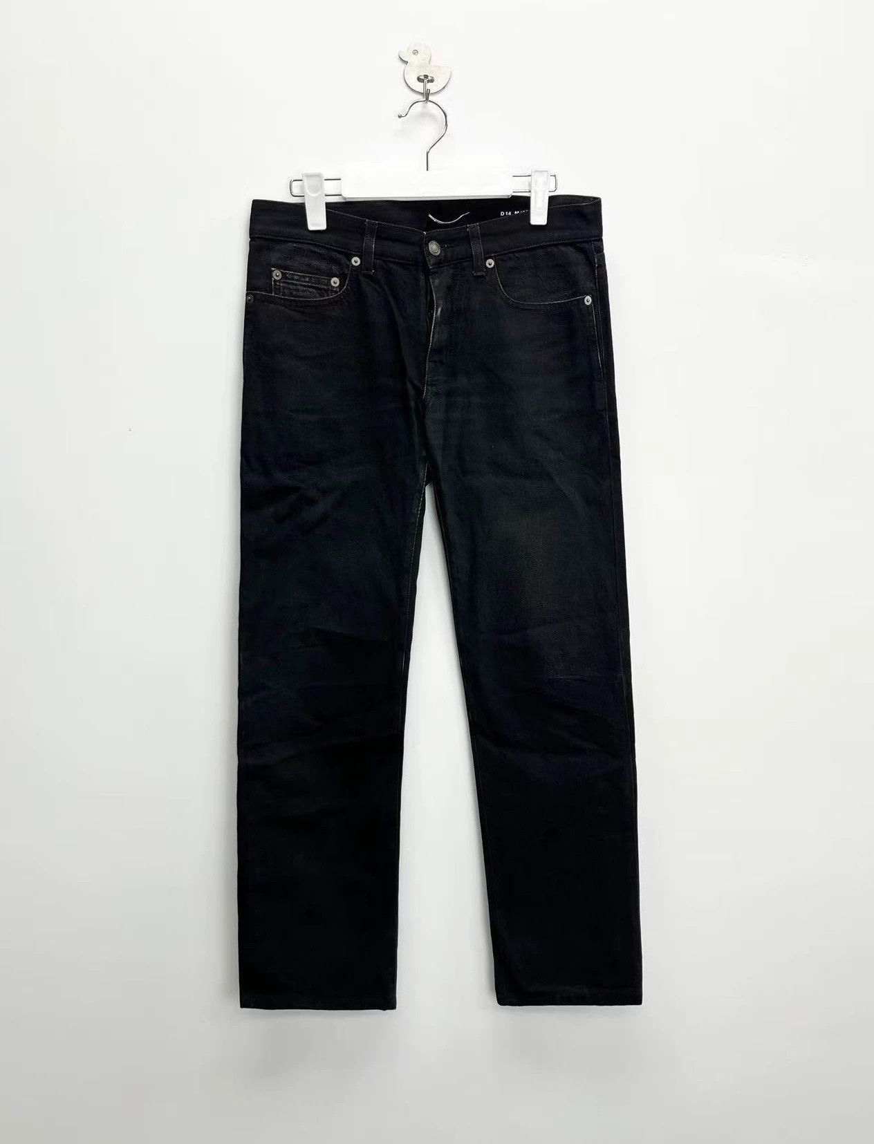 Saint Laurent Paris saint laurent black distressed straight jeans Size US 30 / EU 46 - 1 Thumbnail
