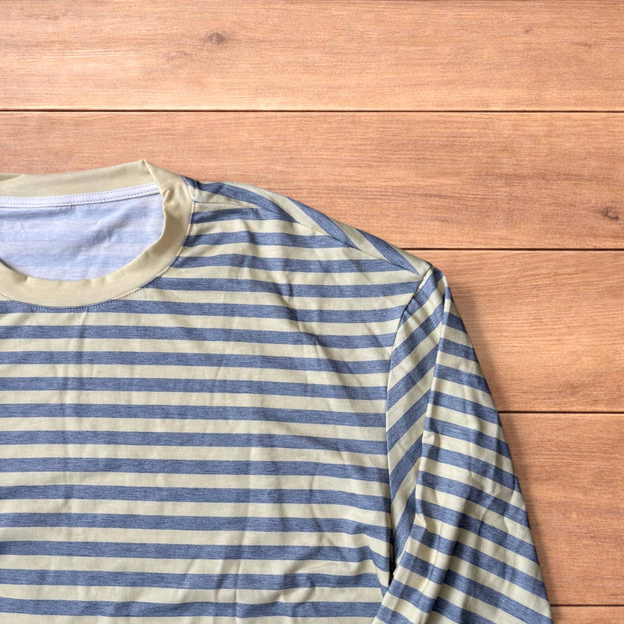 Japanese Brand Relaxed fit striped long sleeve top tshirt in yellow/grey. Size US L / EU 52-54 / 3 - 3 Thumbnail
