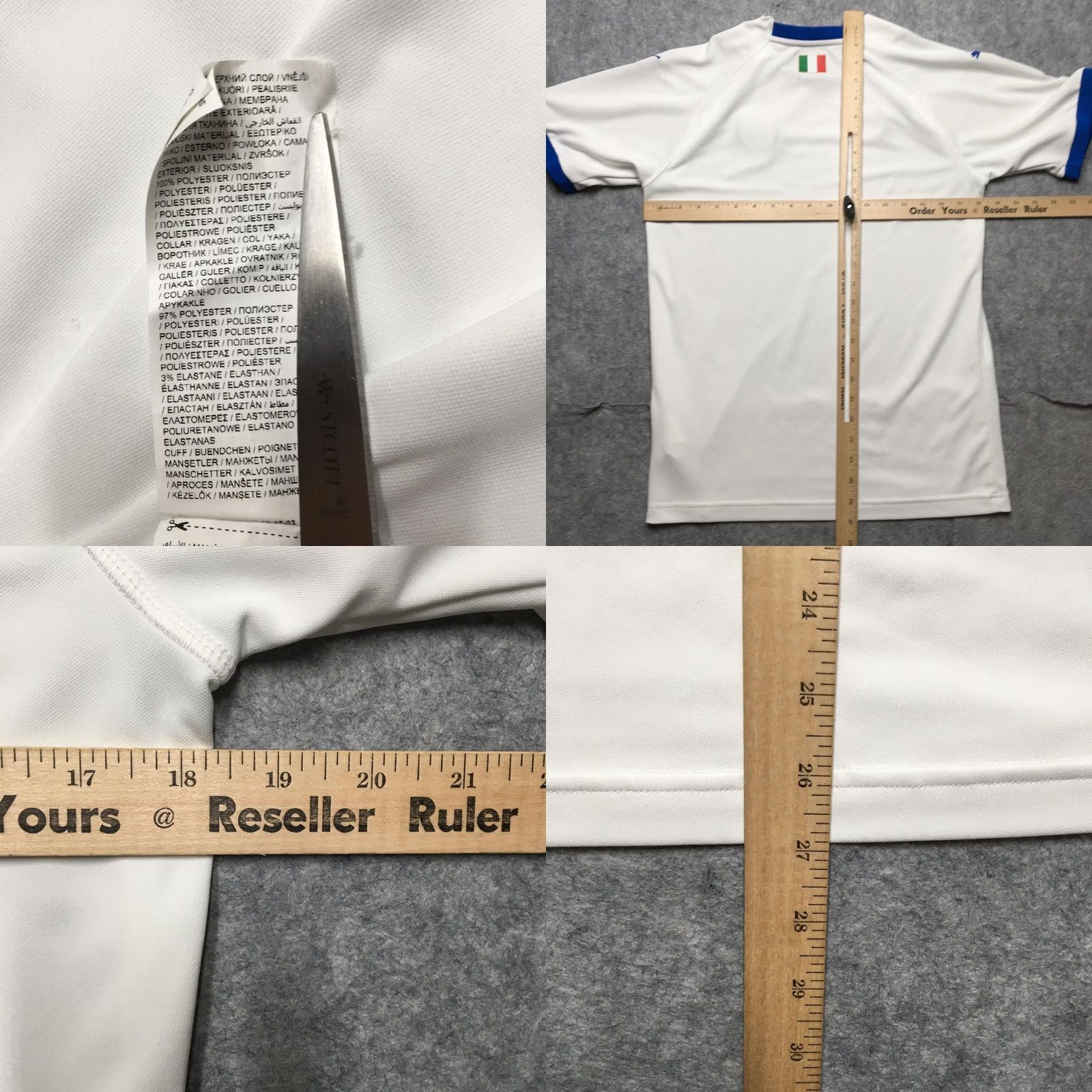 Puma Italy National Team Shirt Mens Small White Puma DryCell Soccer Jersey FIGC Euro White Crew Neck Short Sleeve Polyester Spandex Vintage: No Mens Size US S / EU 44-46 / 1 - 9 Thumbnail